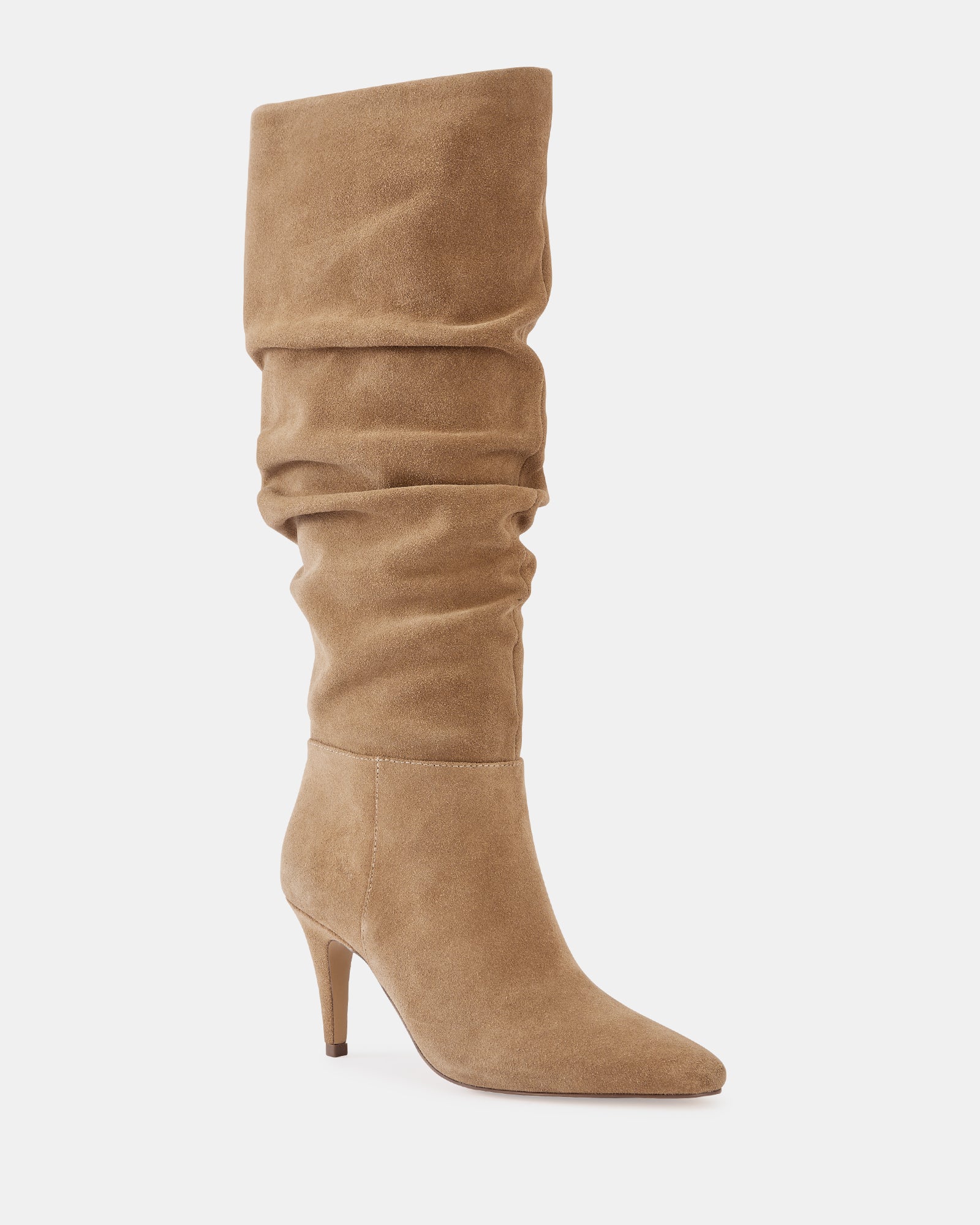Romayn Fawn Suede Leather Knee High Boot