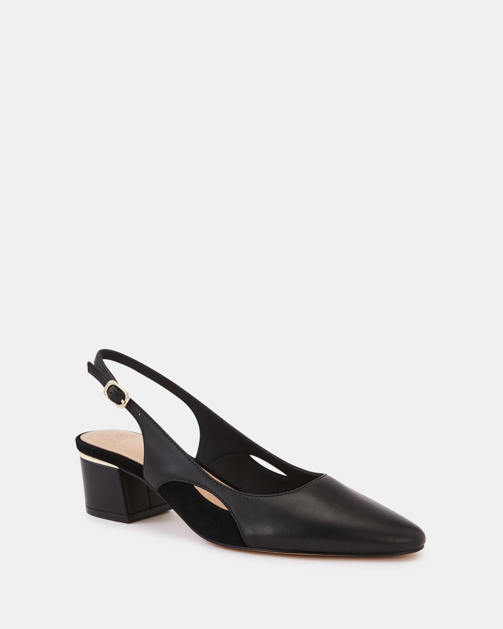 Gisela Black Leather Slingback