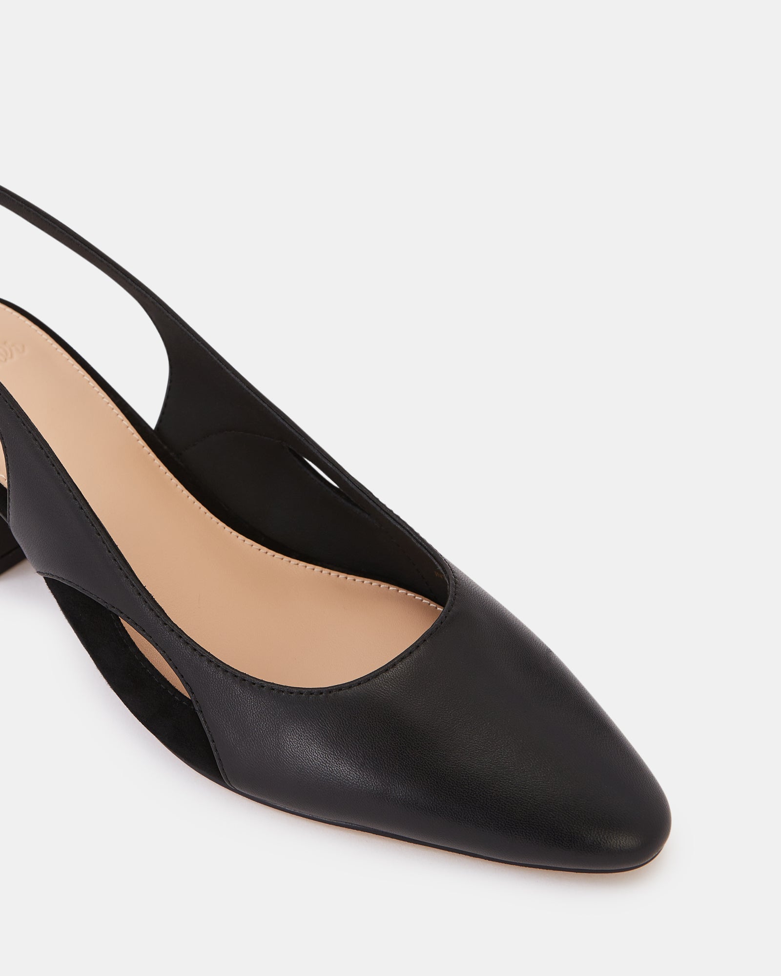 Gisela Black Leather Slingback
