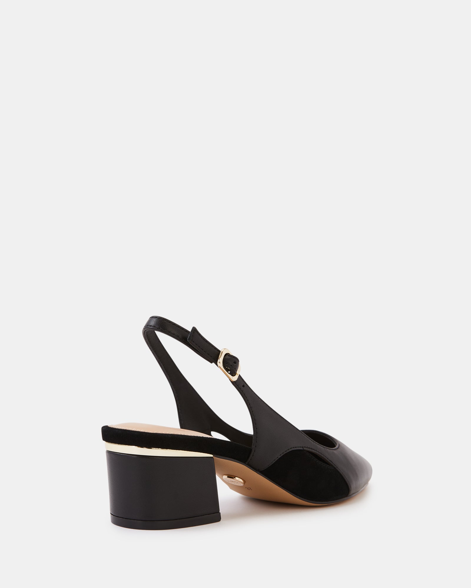 Gisela Black Leather Slingback