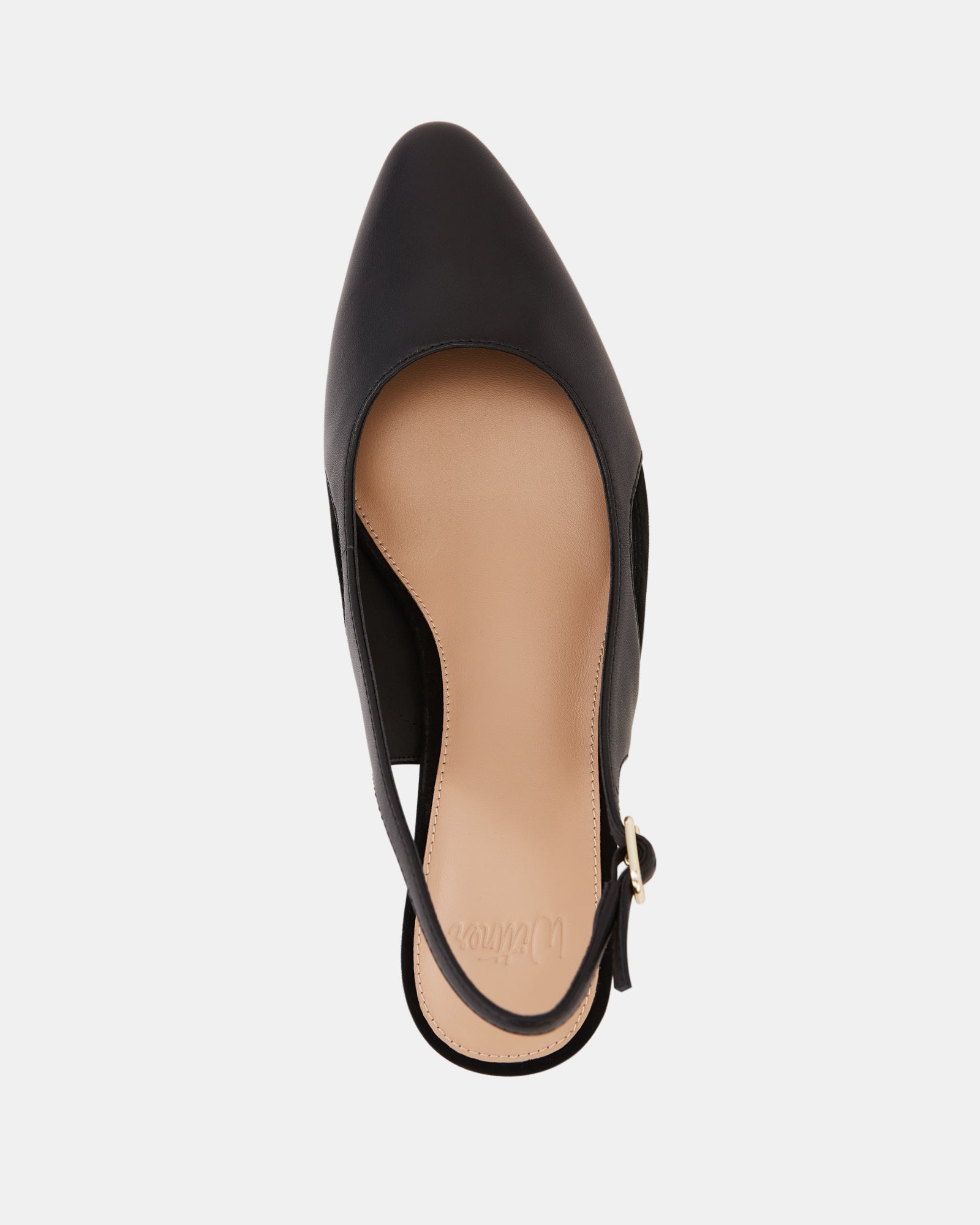 Gisela Black Leather Slingback
