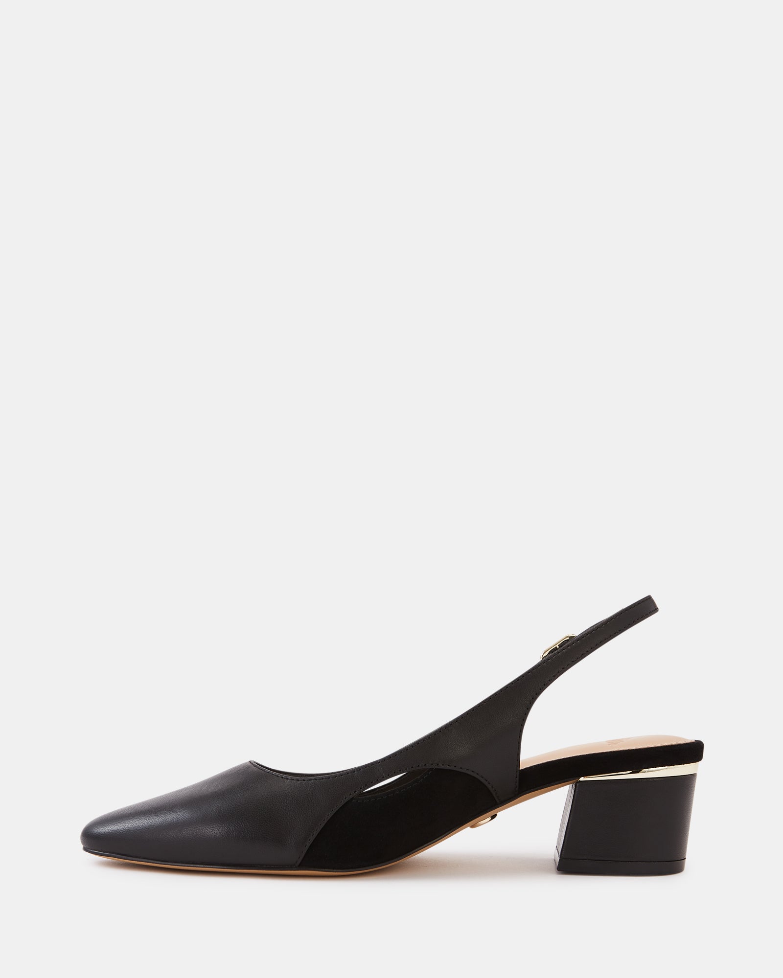 Gisela Black Leather Slingback