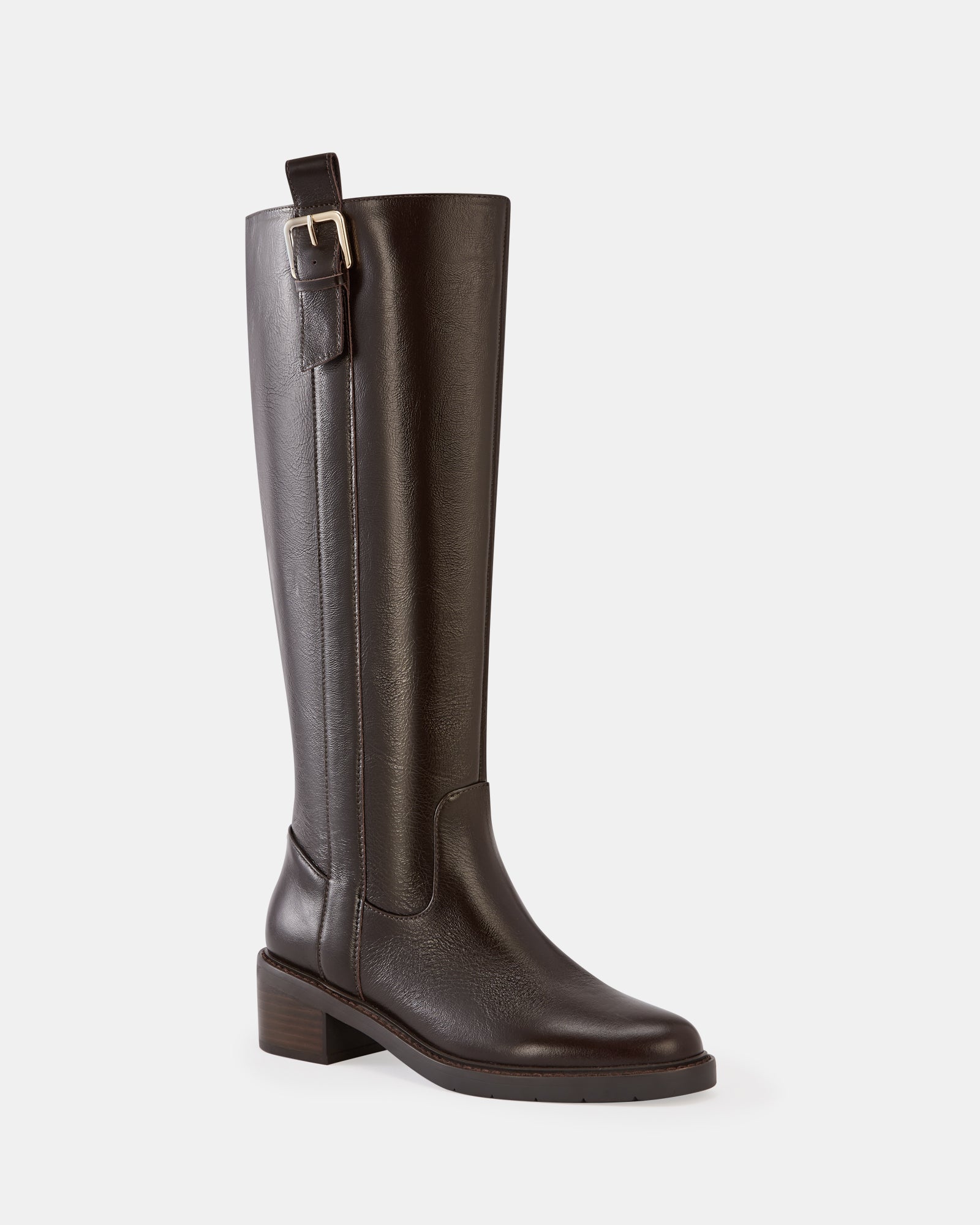 Bobby Dark Brown Leather Knee High Boot