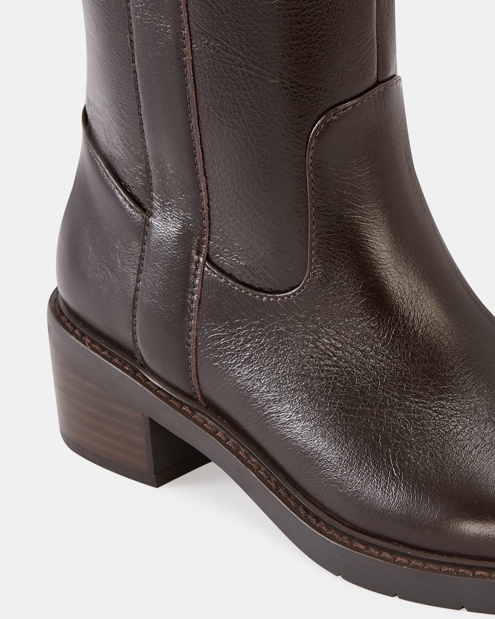 Bobby Dark Brown Leather Knee High Boot