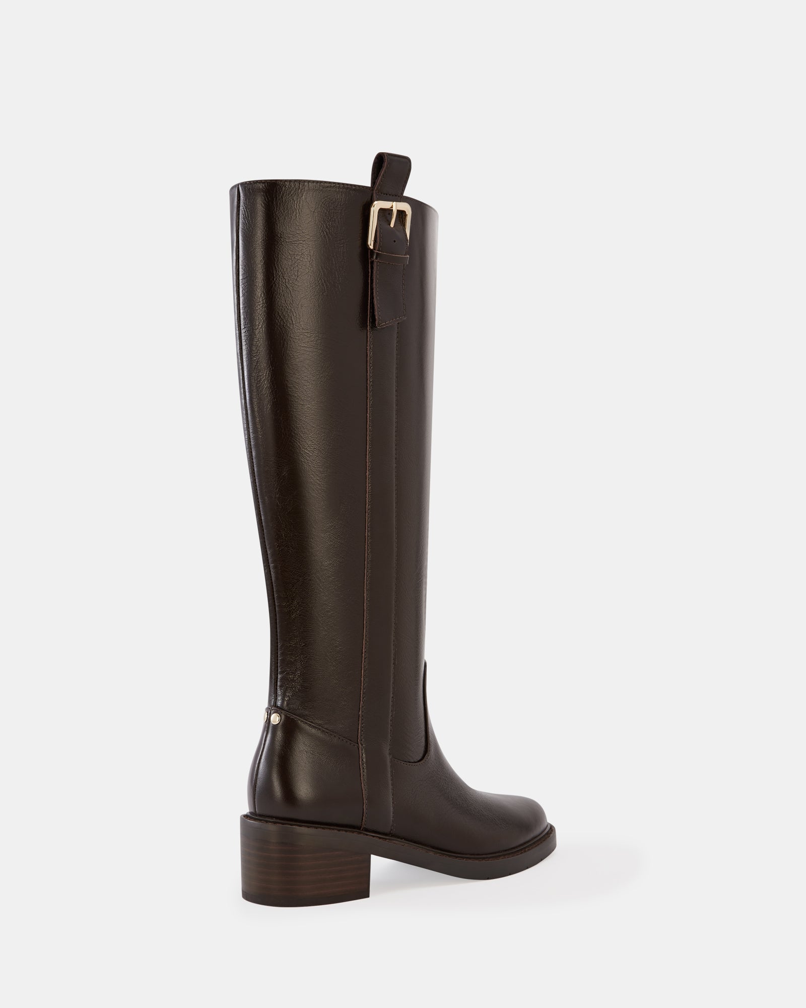 Bobby Dark Brown Leather Knee High Boot