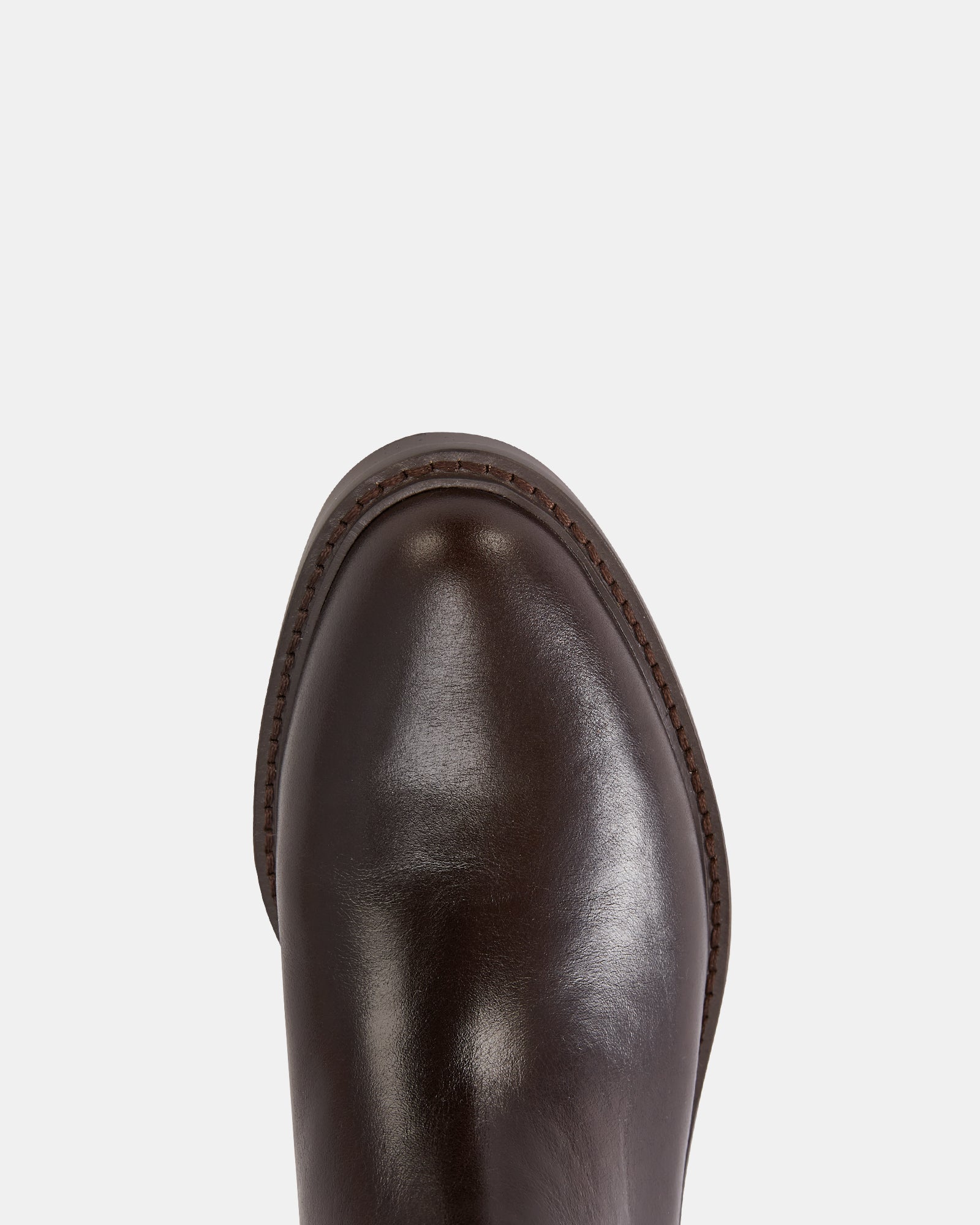 Branda Dark Brown Leather and Neoprene Knee High Boot