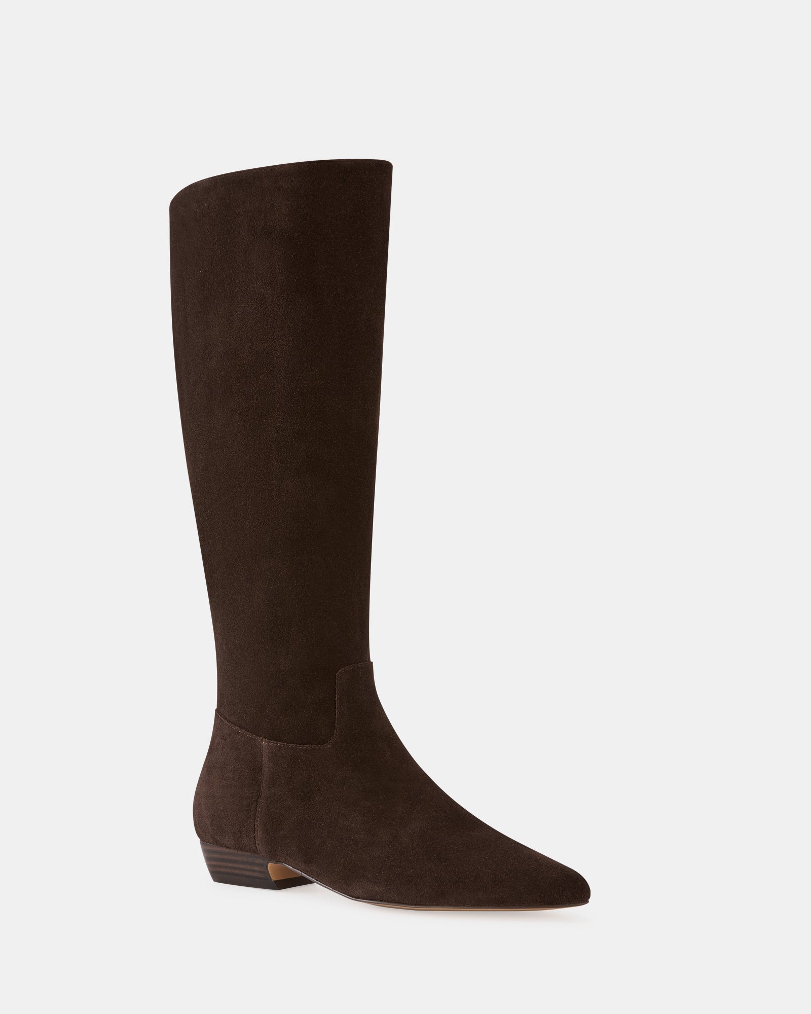 Carys Espresso Suede Leather Knee High Boot