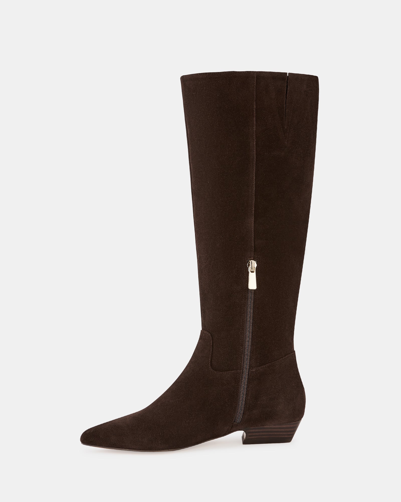 Carys Espresso Suede Leather Knee High Boot