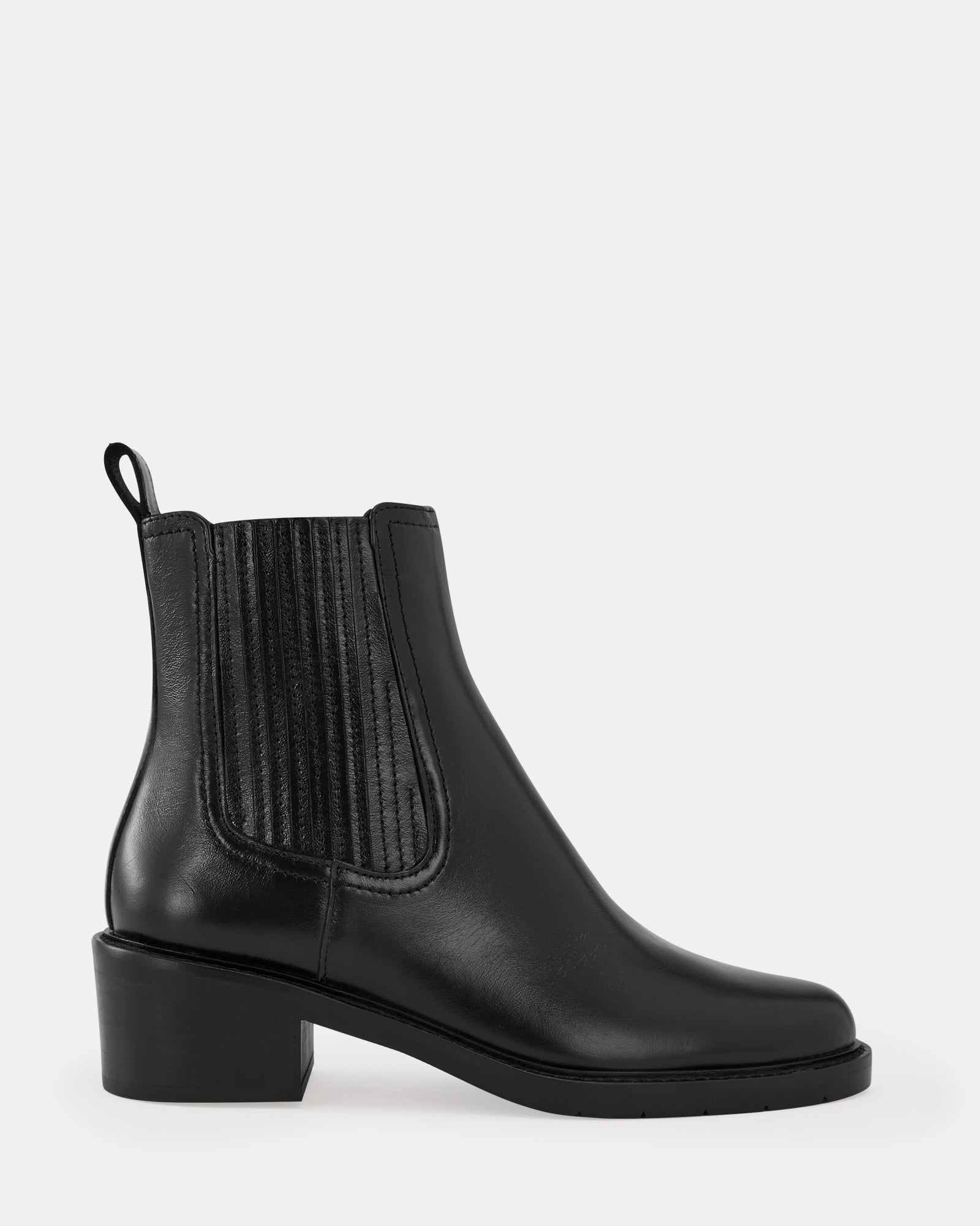 Baylee Black Leather Ankle Boot