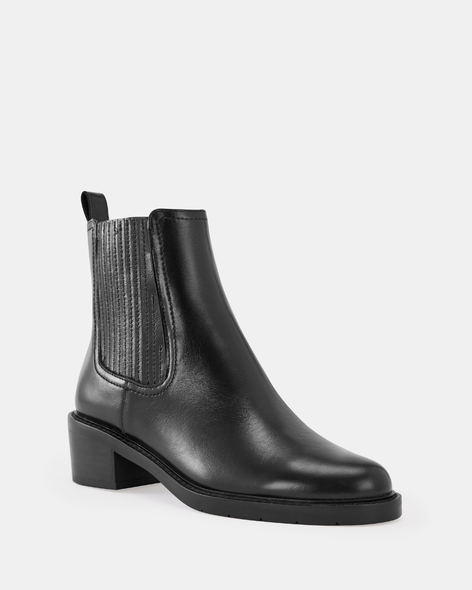Baylee Black Leather Ankle Boot