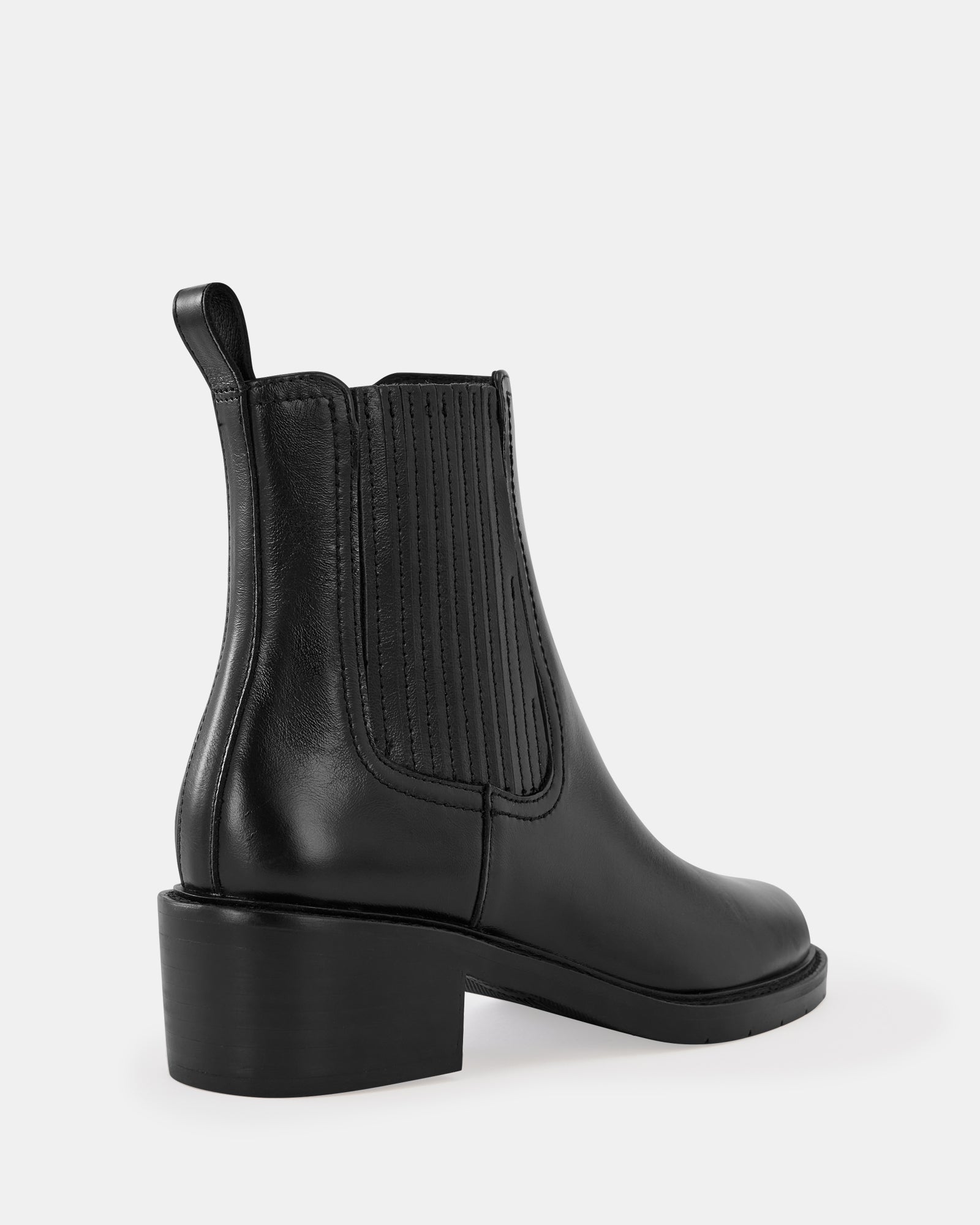 Baylee Black Leather Ankle Boot