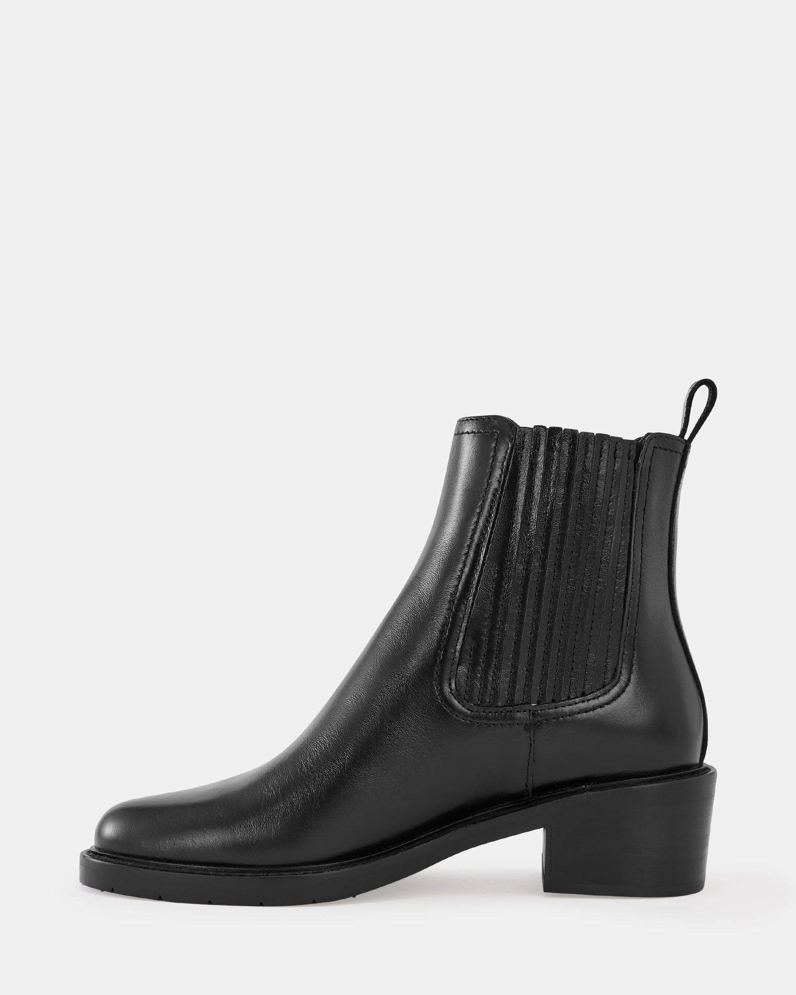 Baylee Black Leather Ankle Boot