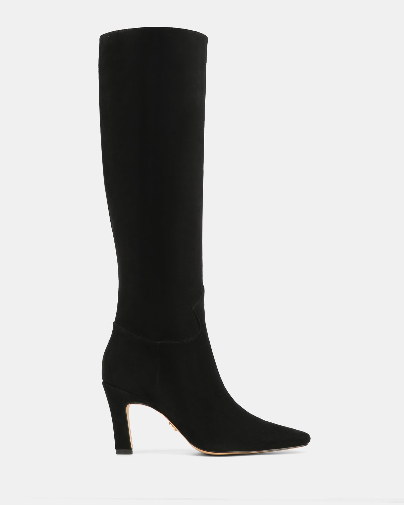 Louella Black Suede Leather Knee High Boot
