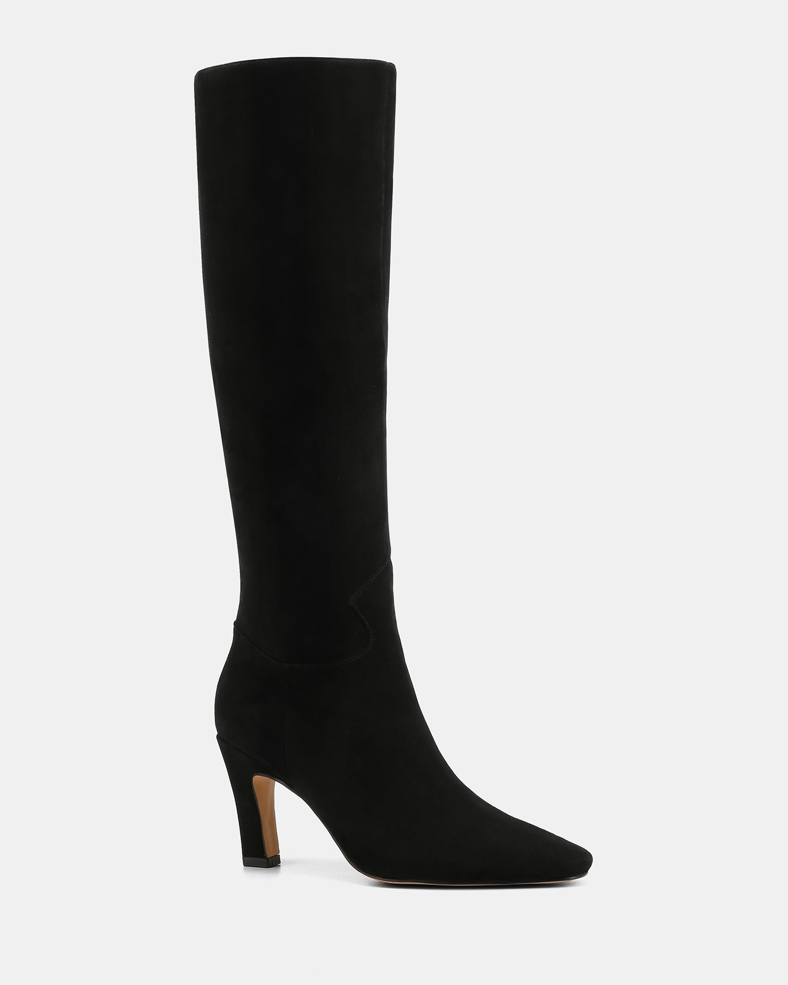 Louella Black Suede Leather Knee High Boot