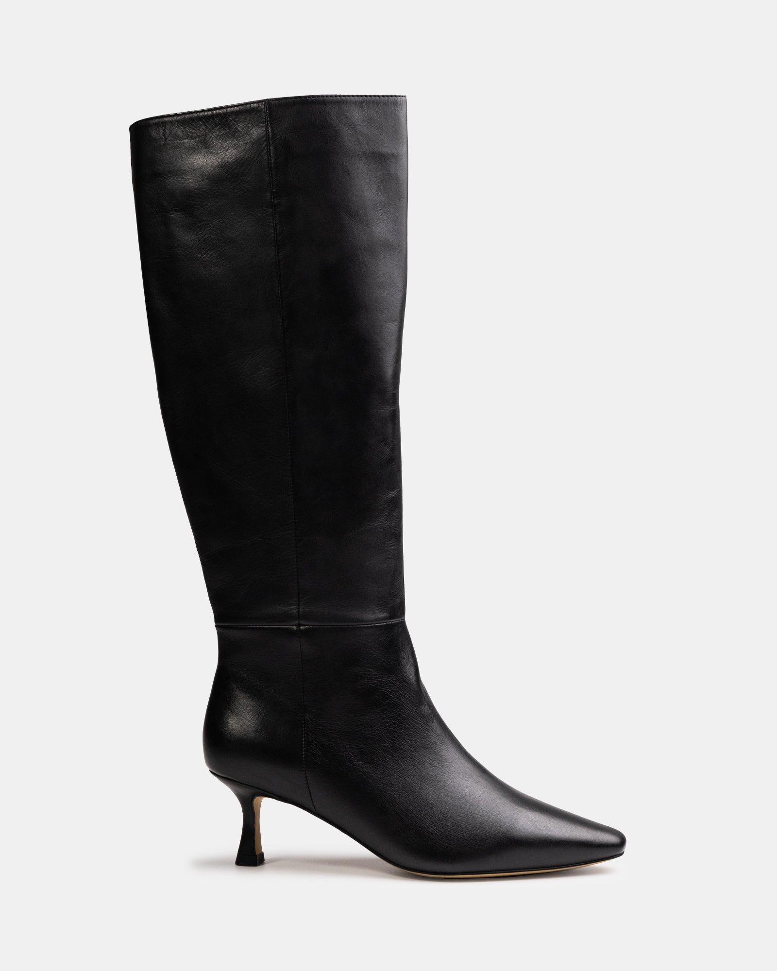 Mia Black Leather Knee High Boot