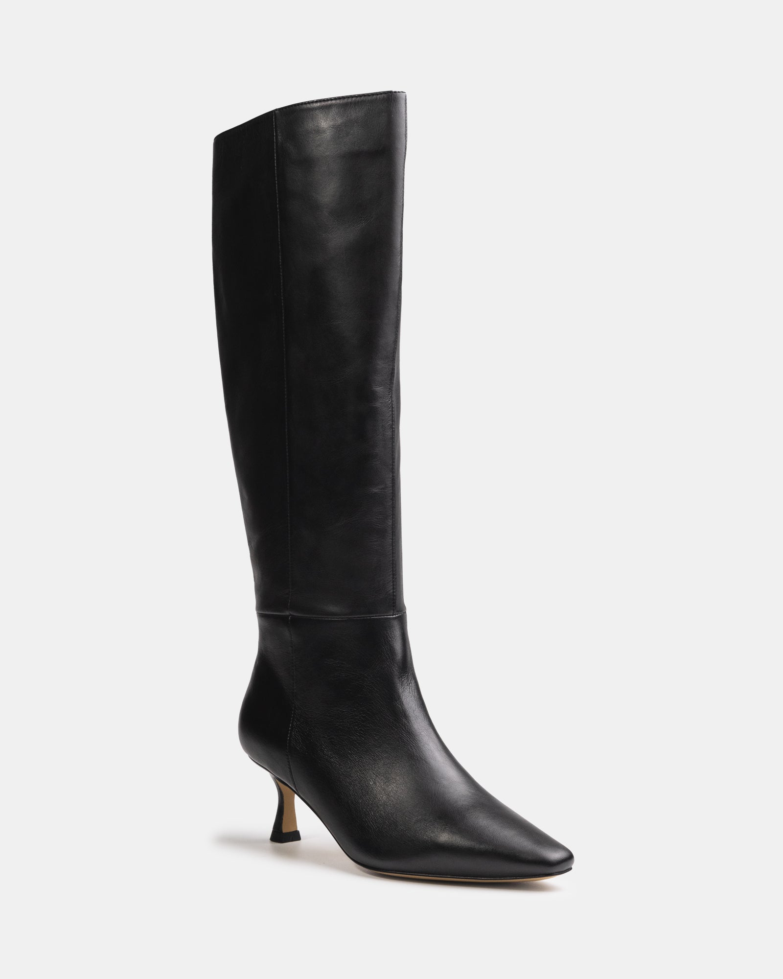 Mia Black Leather Knee High Boot