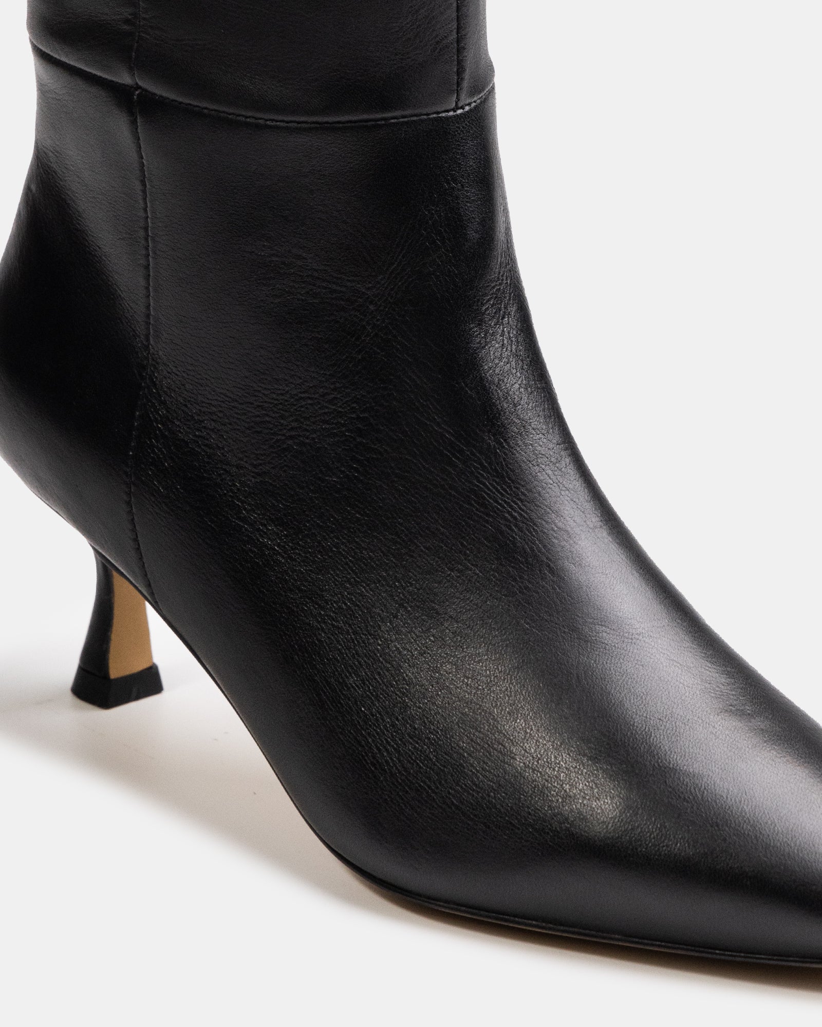 Mia Black Leather Knee High Boot