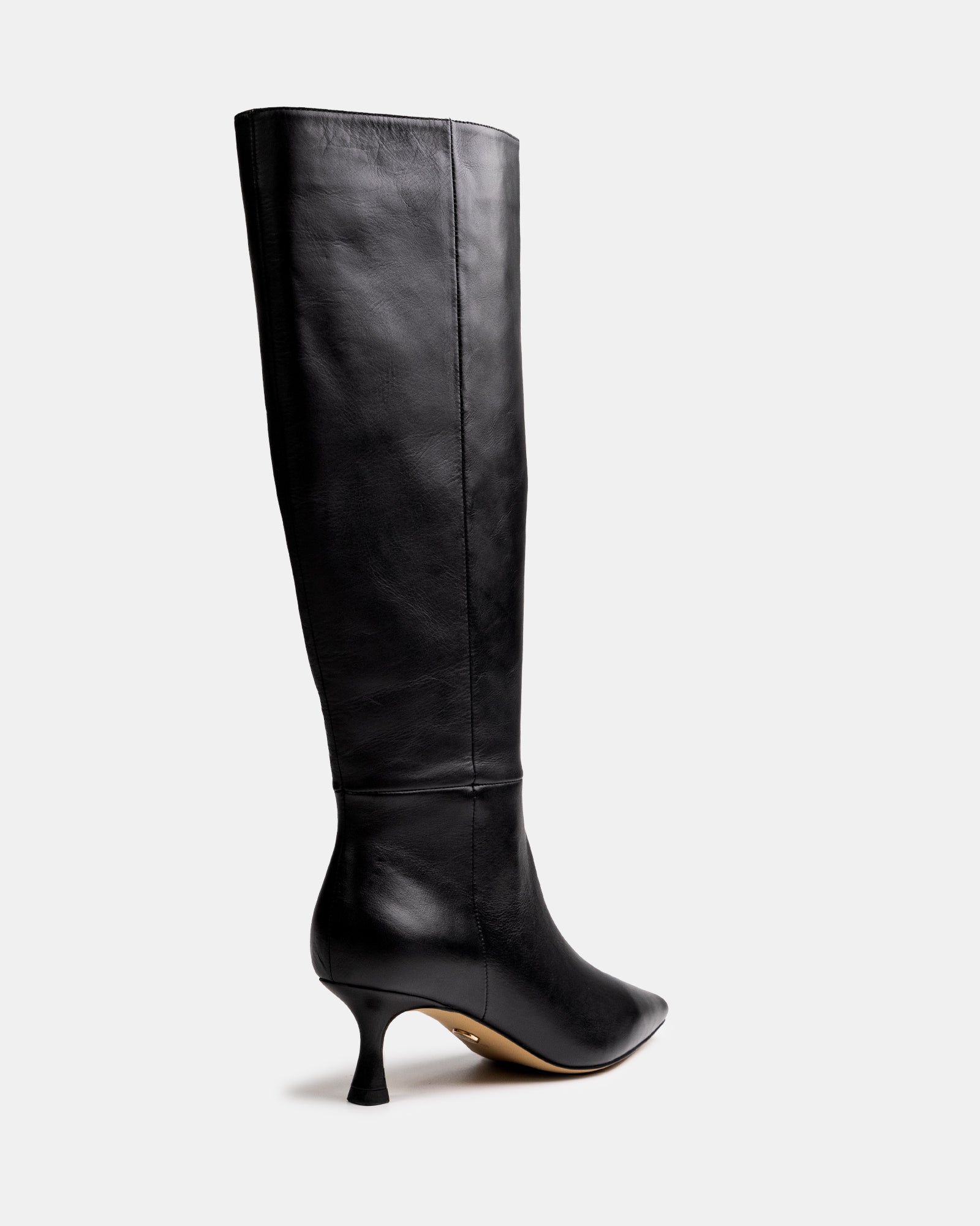 Mia Black Leather Knee High Boot