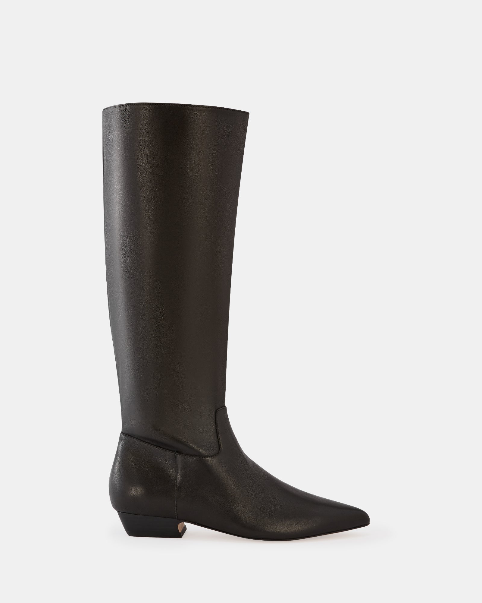 Carys Black Leather Knee High Boot