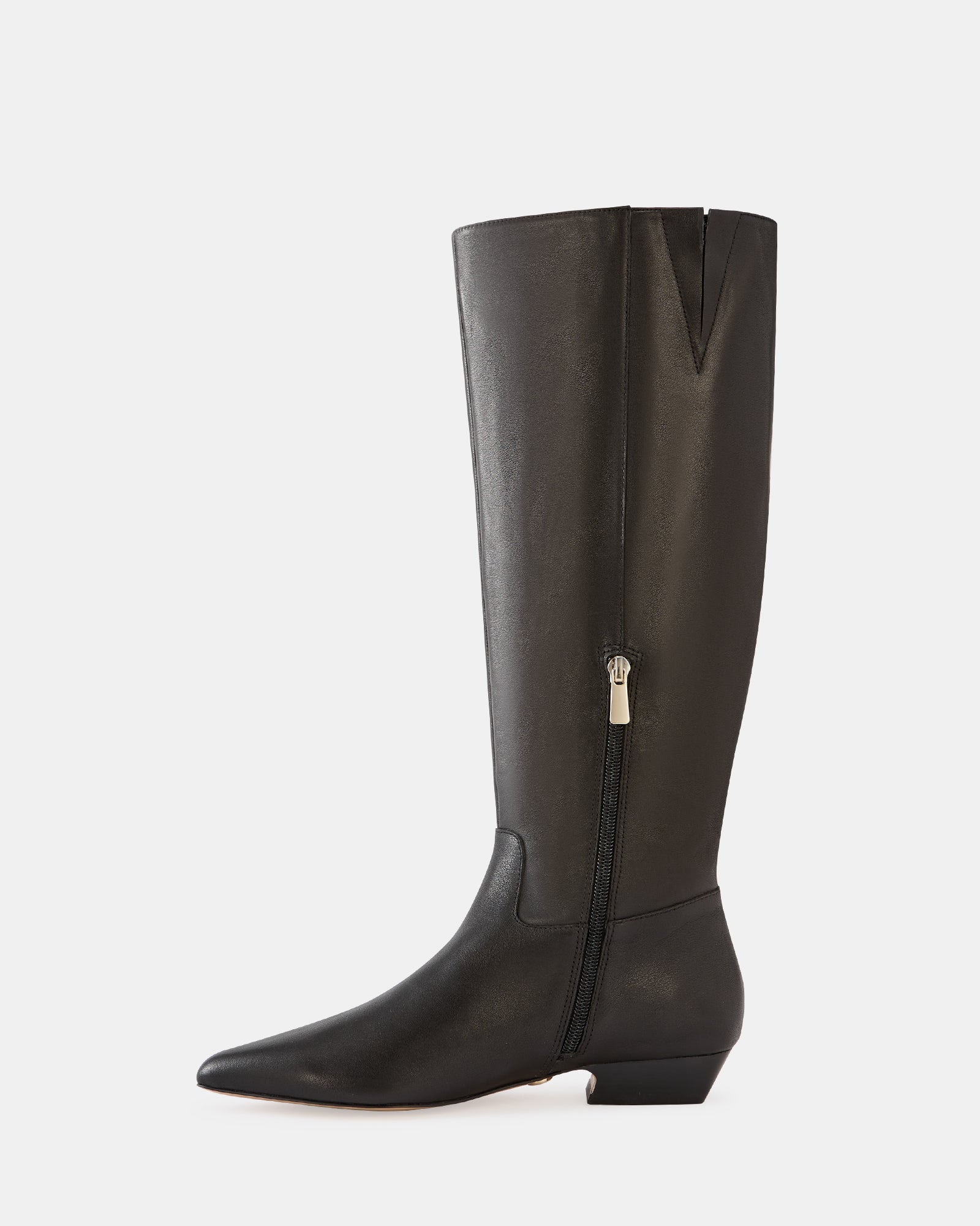Carys Black Leather Knee High Boot