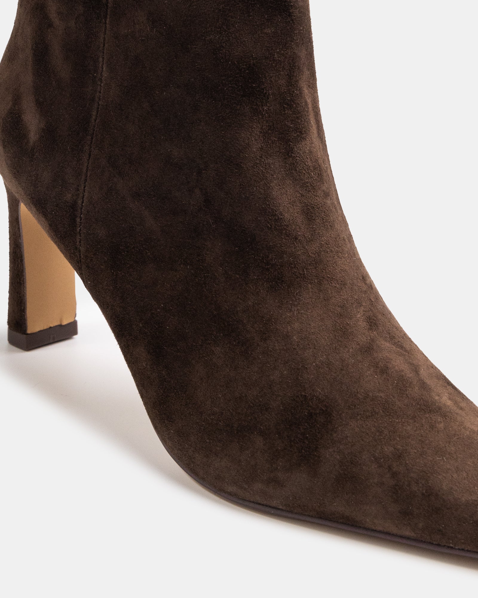 Nina Chocolate Suede Leather Ankle Boot