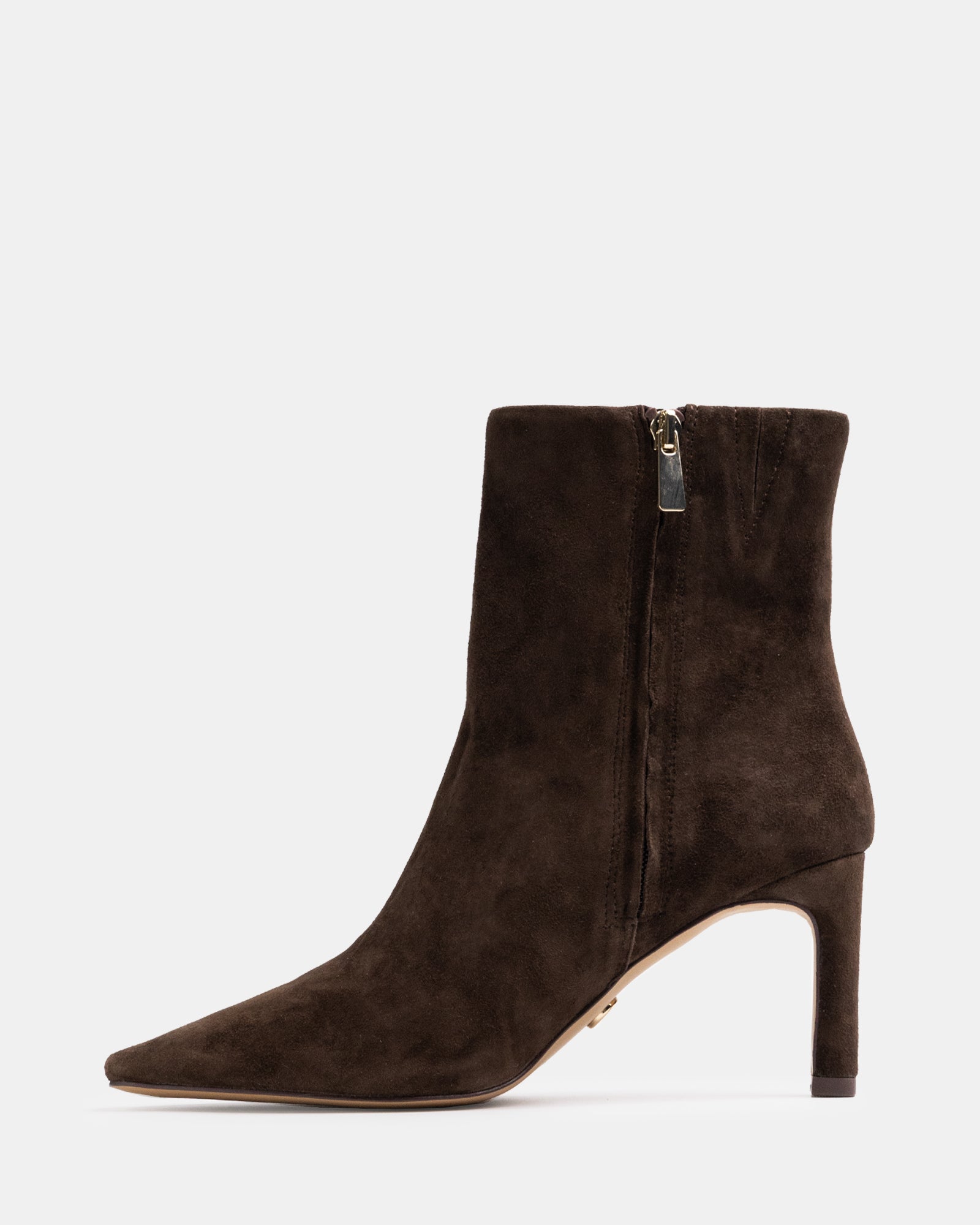 Nina Chocolate Suede Leather Ankle Boot