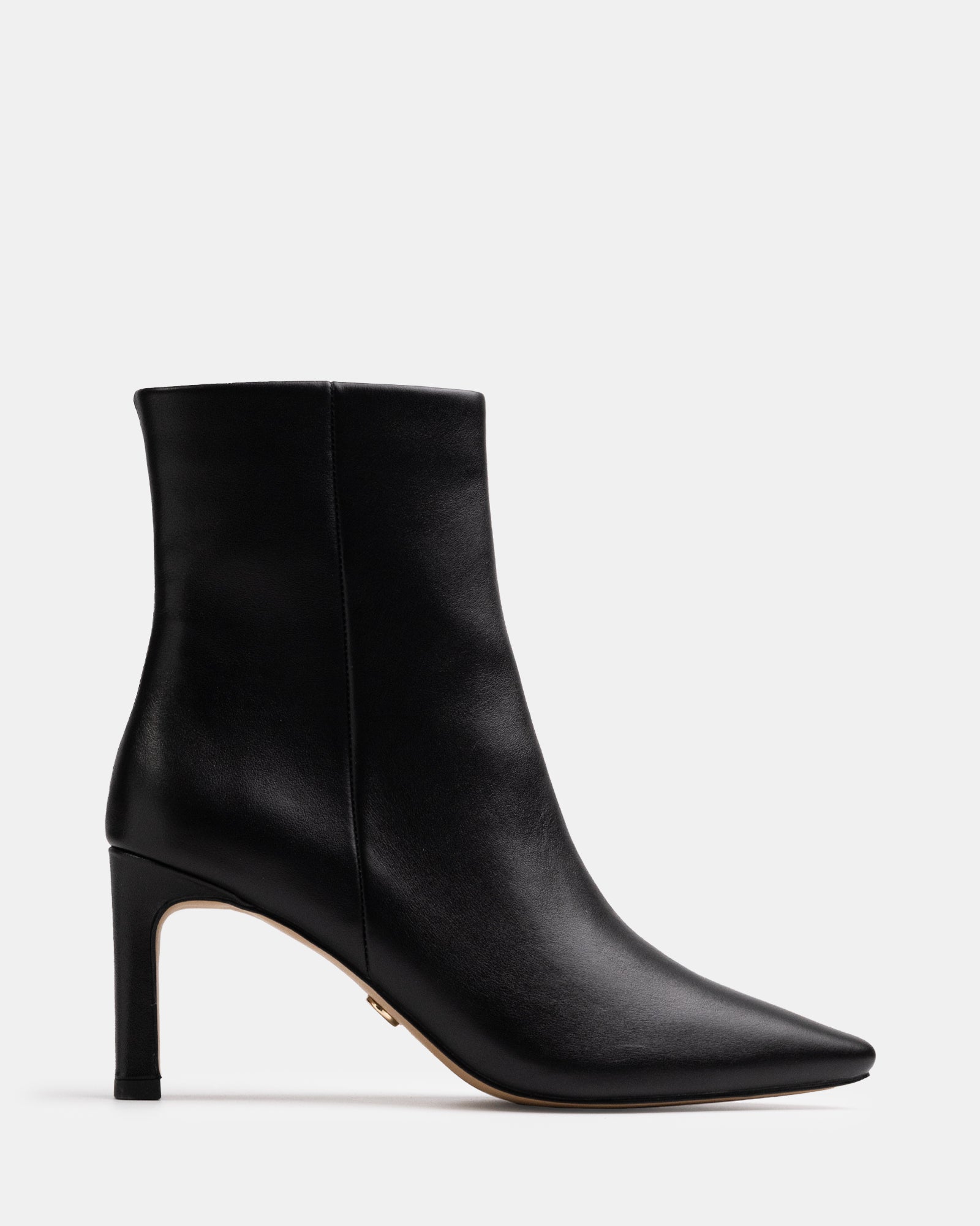 Nina Black Leather Ankle Boot