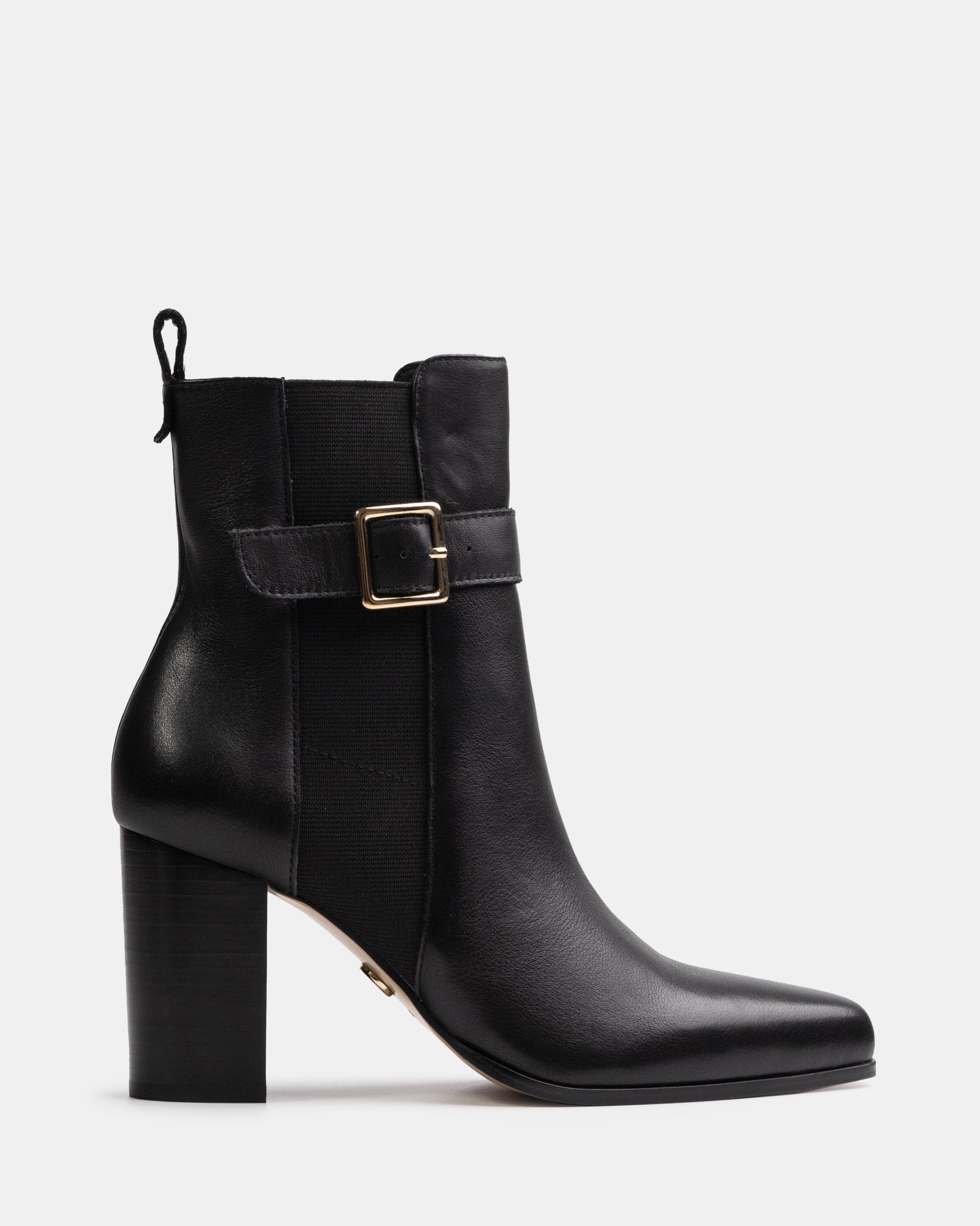 Holli Black Leather Ankle Boot
