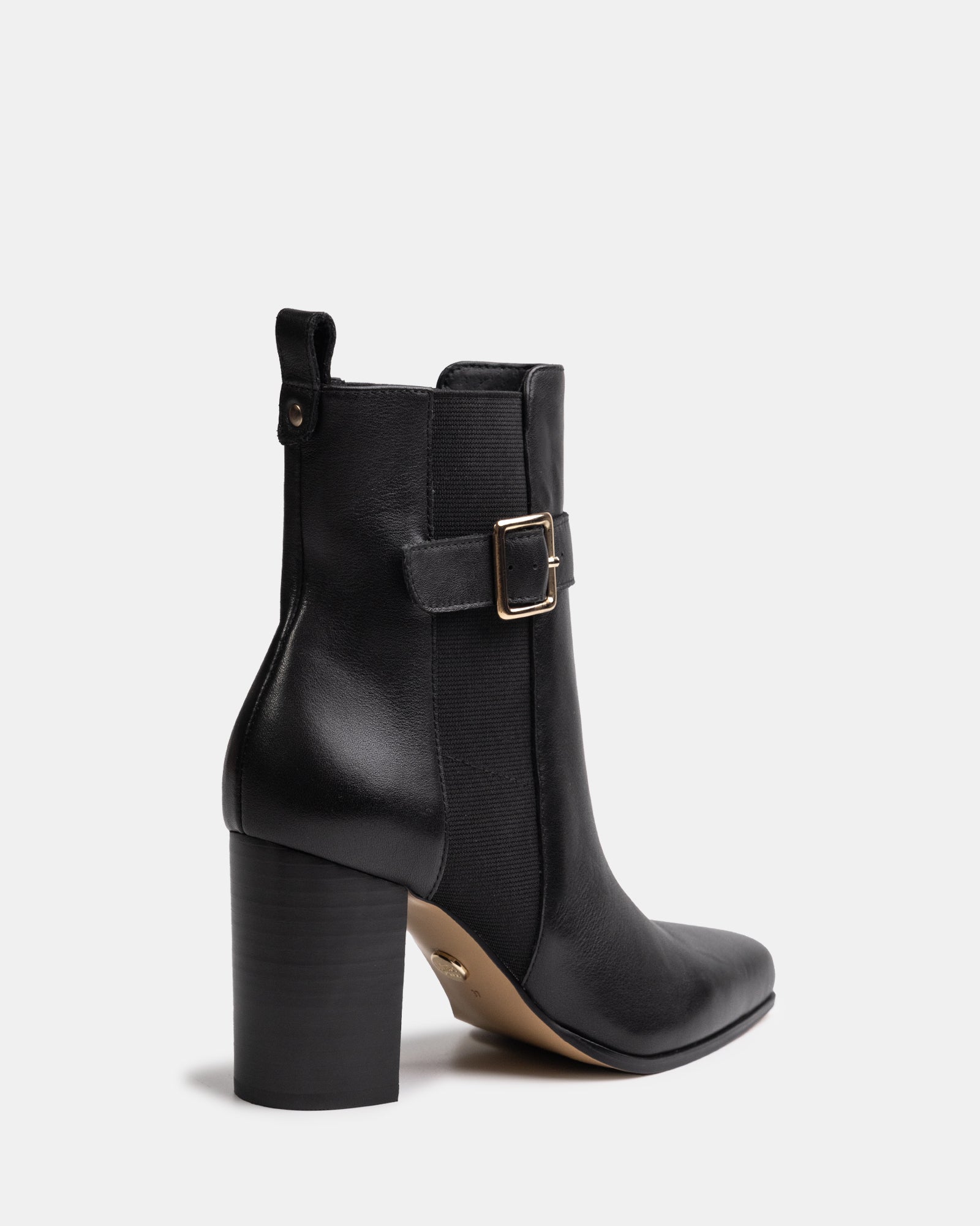 Holli Black Leather Ankle Boot