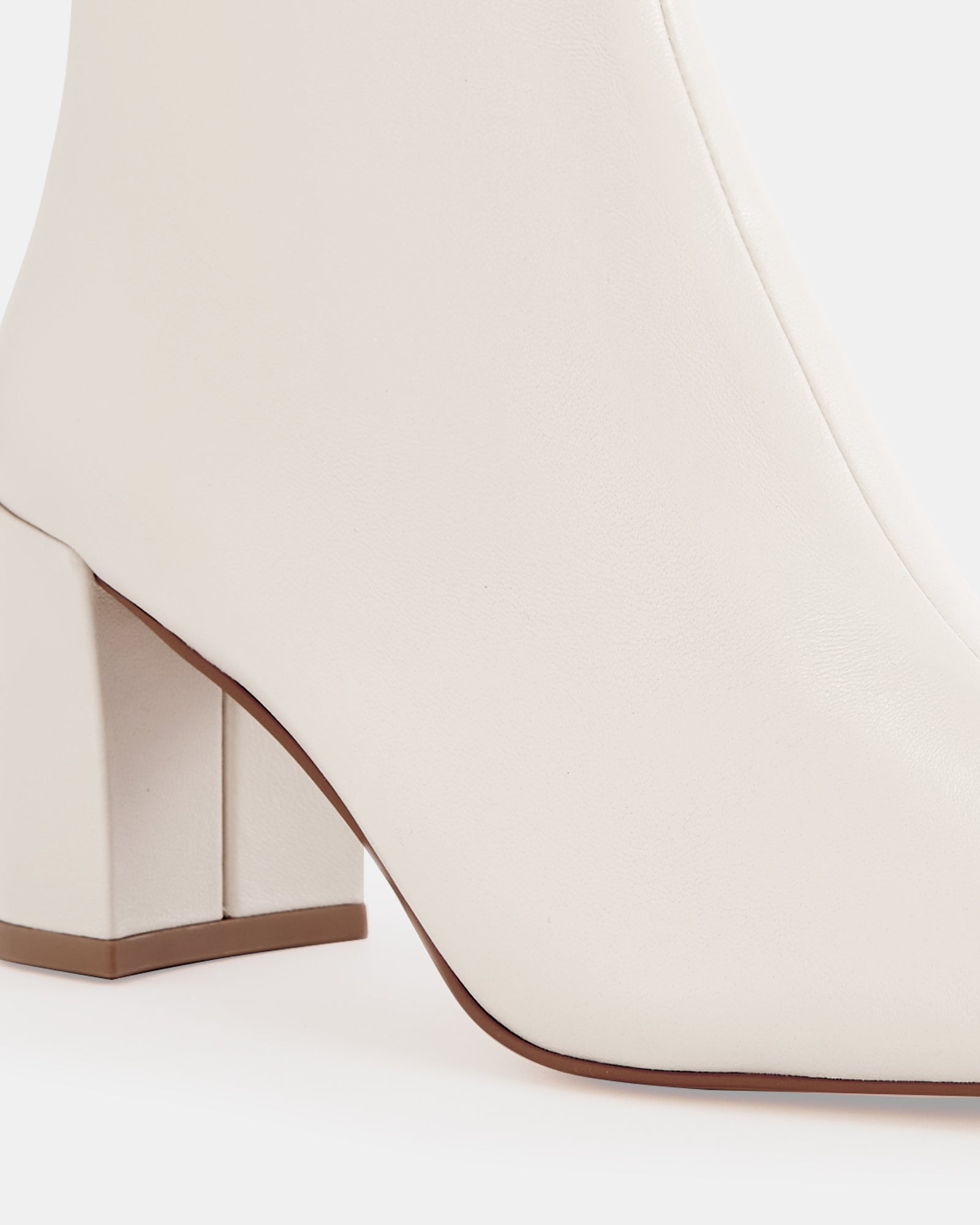 Lena Ecru Leather Ankle Boot