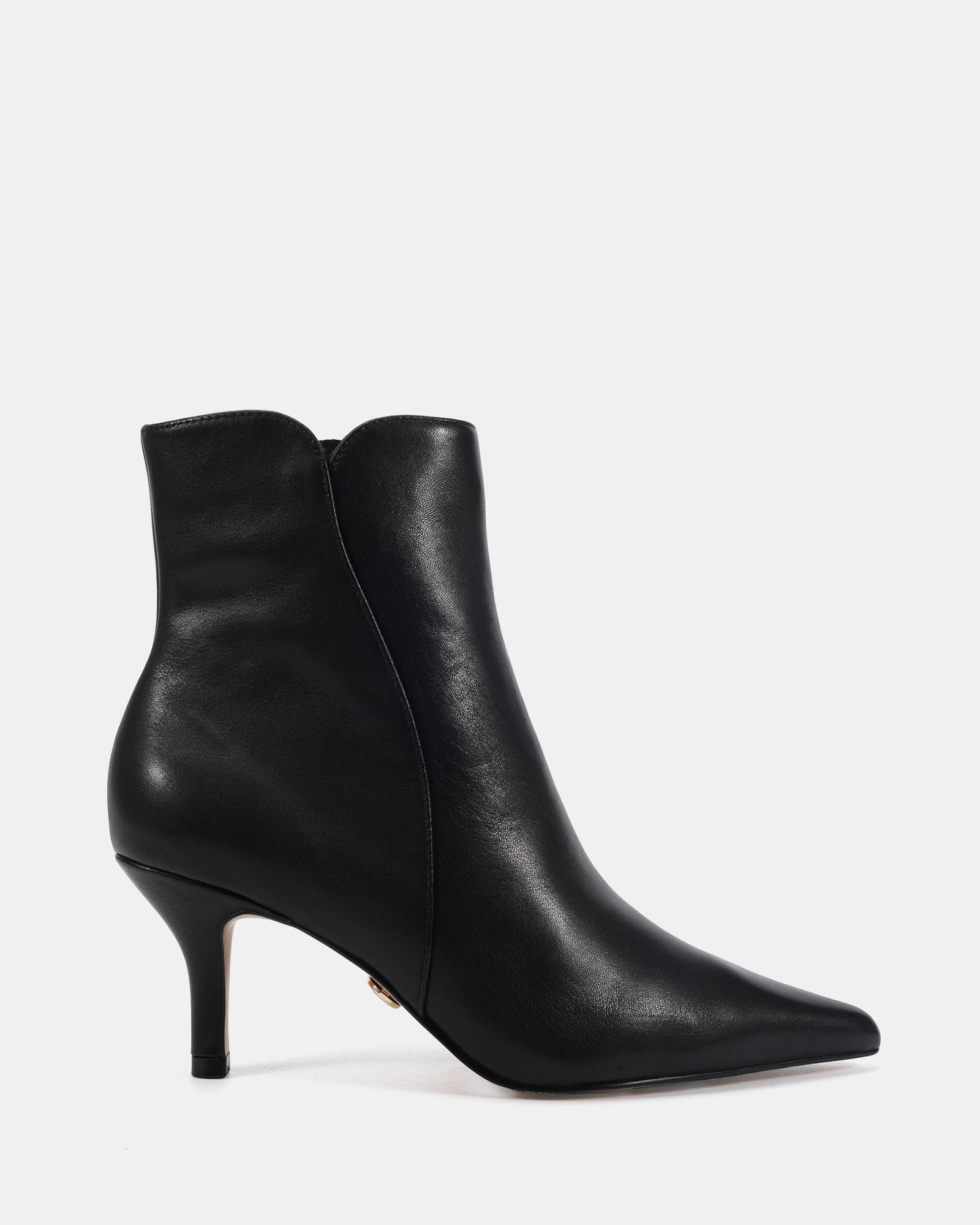Tiara Black Leather Ankle Boot