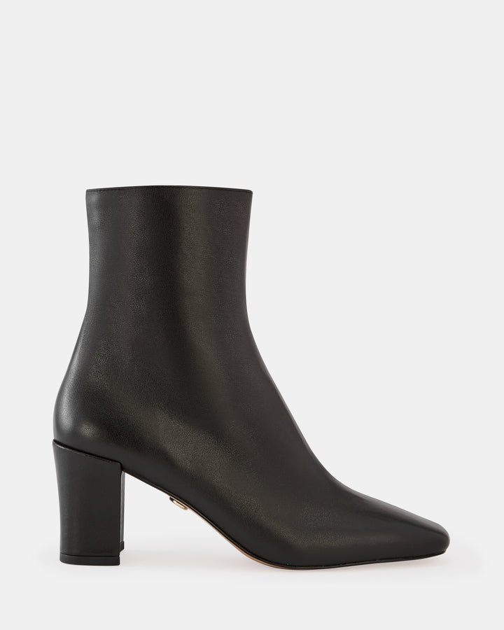 Lena Black Leather Ankle Boot
