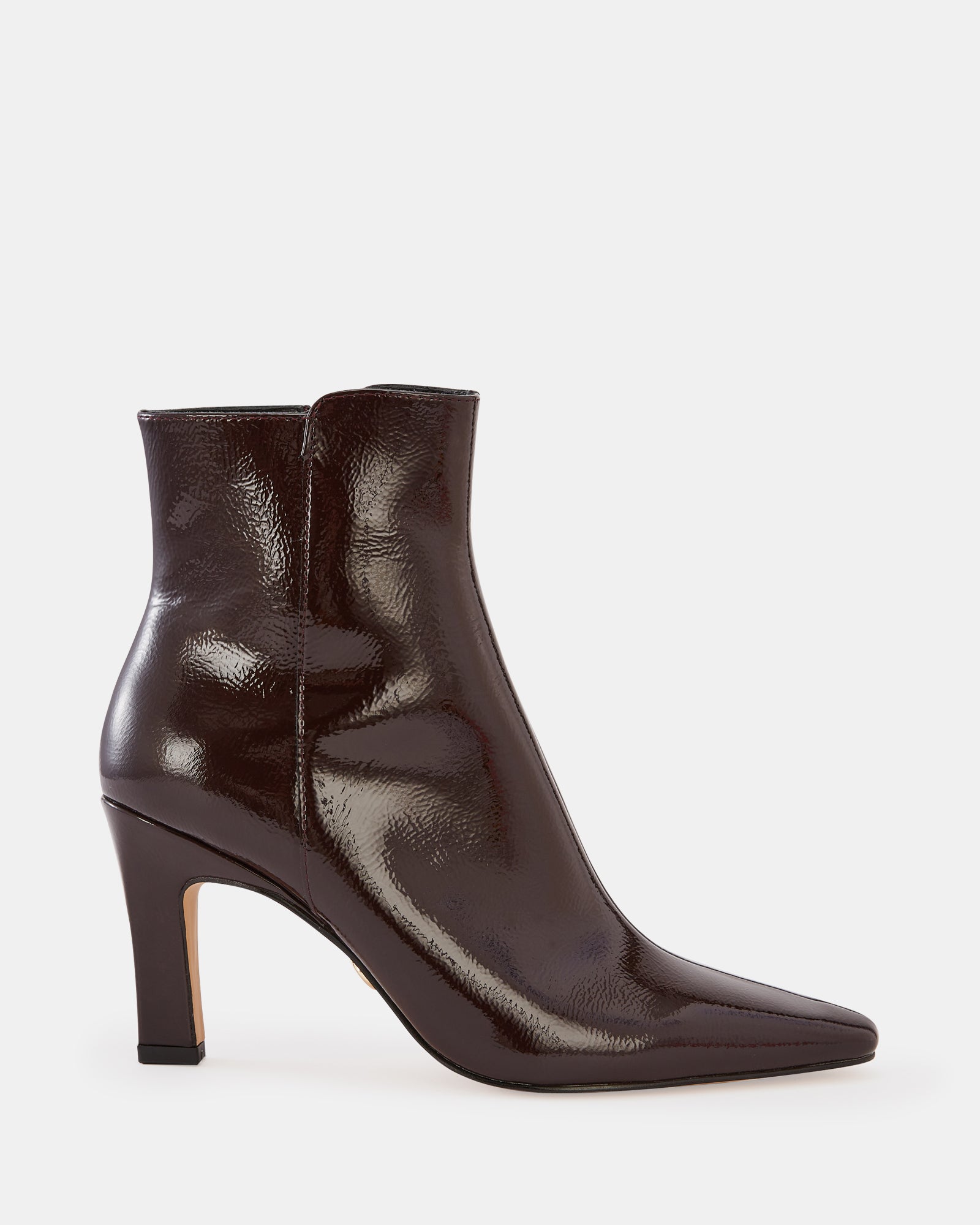 Loz Plum Crinkle Patent Leather Ankle Boot