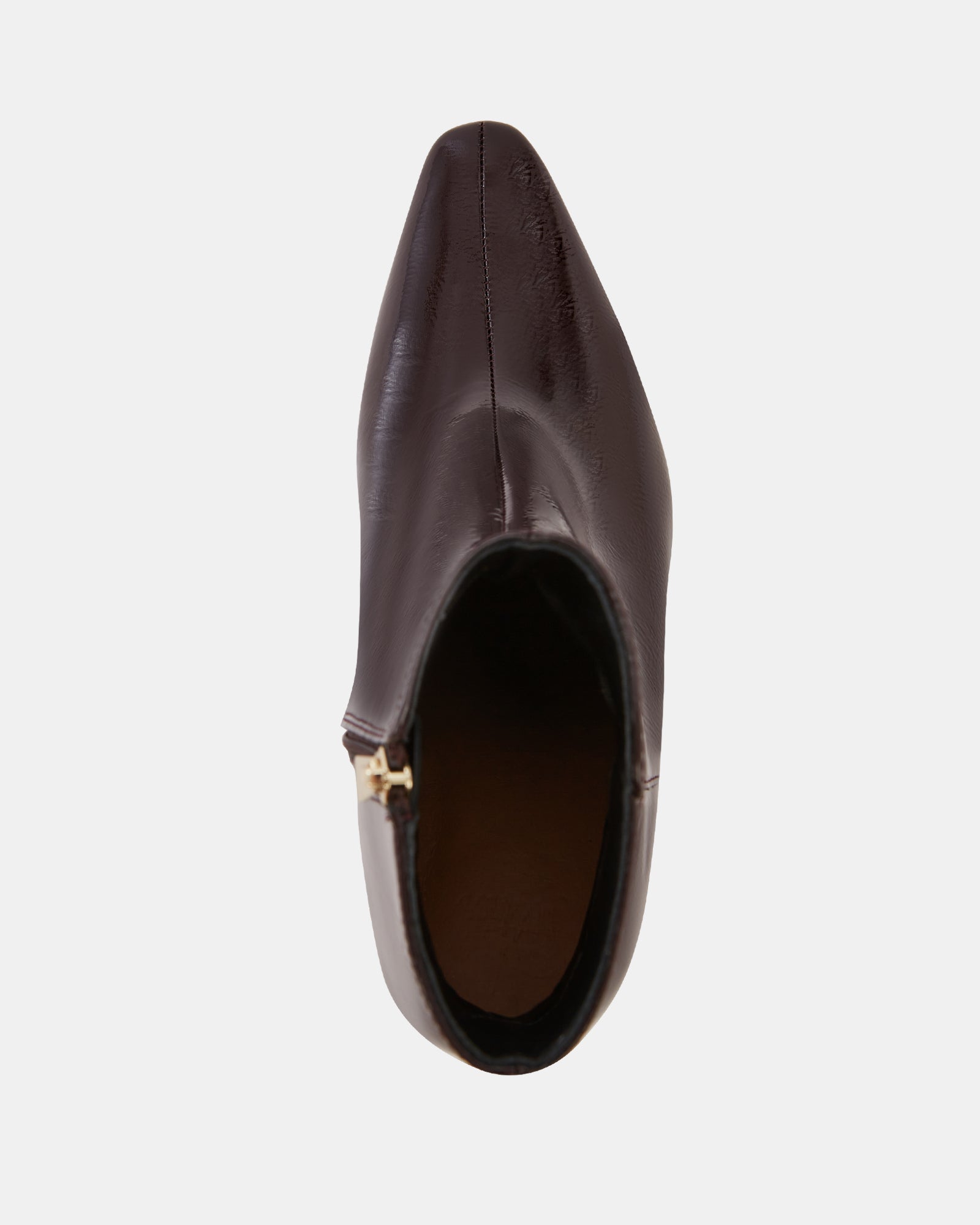 Loz Plum Crinkle Patent Leather Ankle Boot