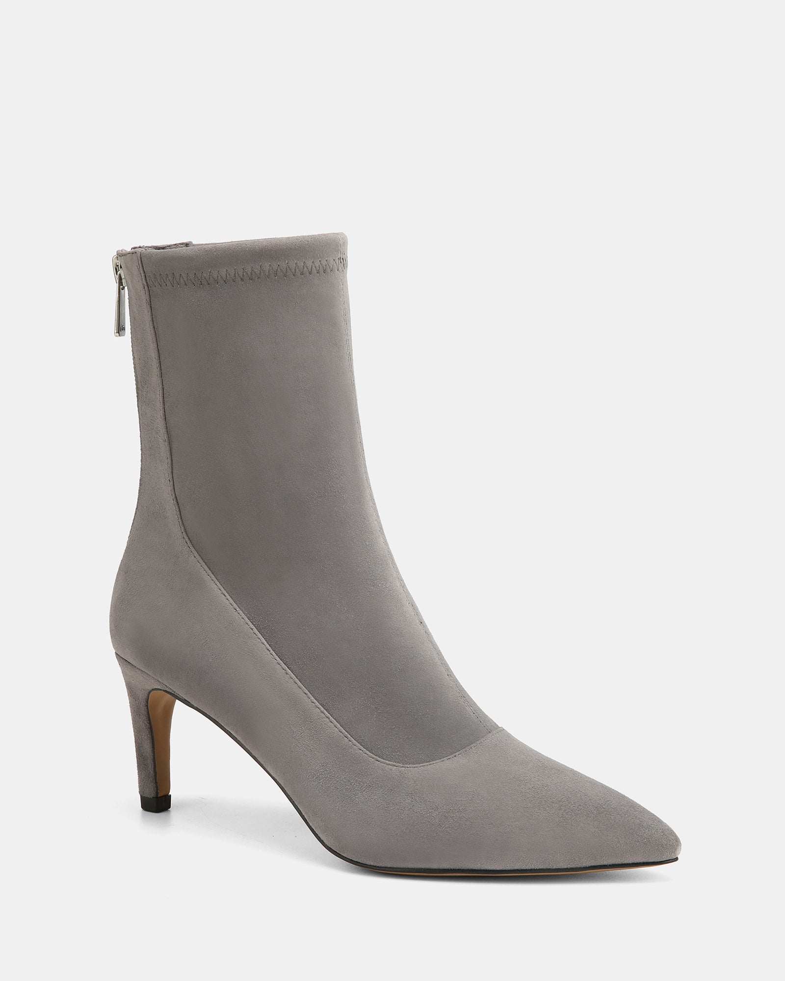 Felix Cement Grey Stretch Suede Leather Ankle Boot