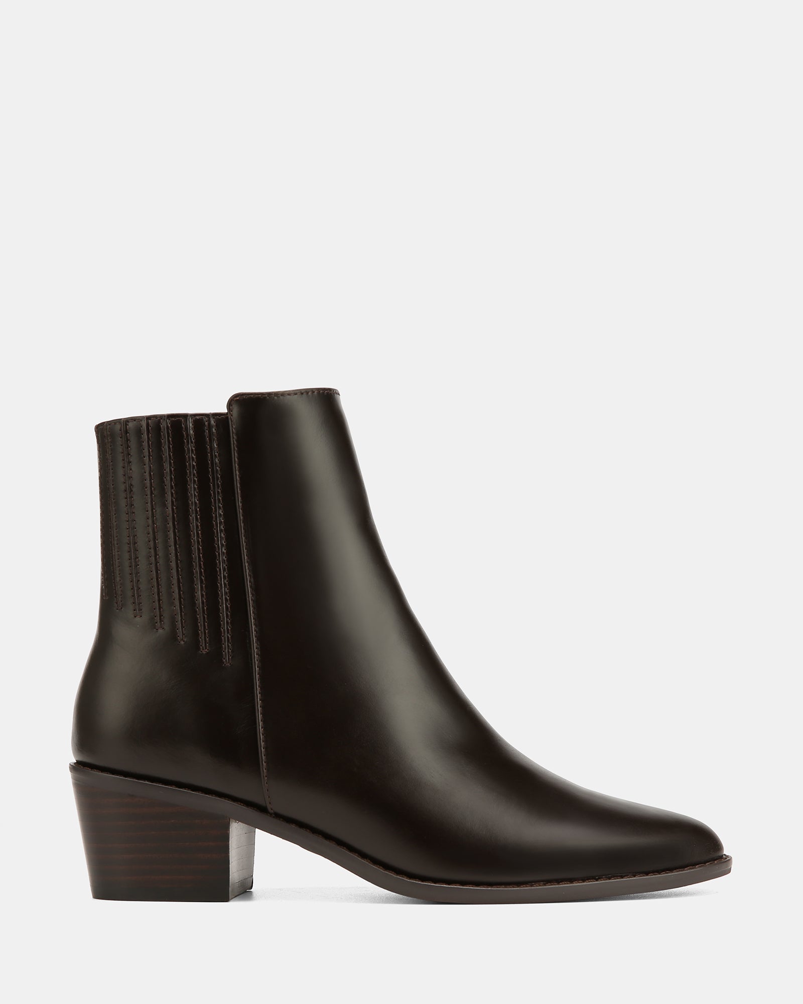 Jesse Dark Brown Leather Ankle Boot