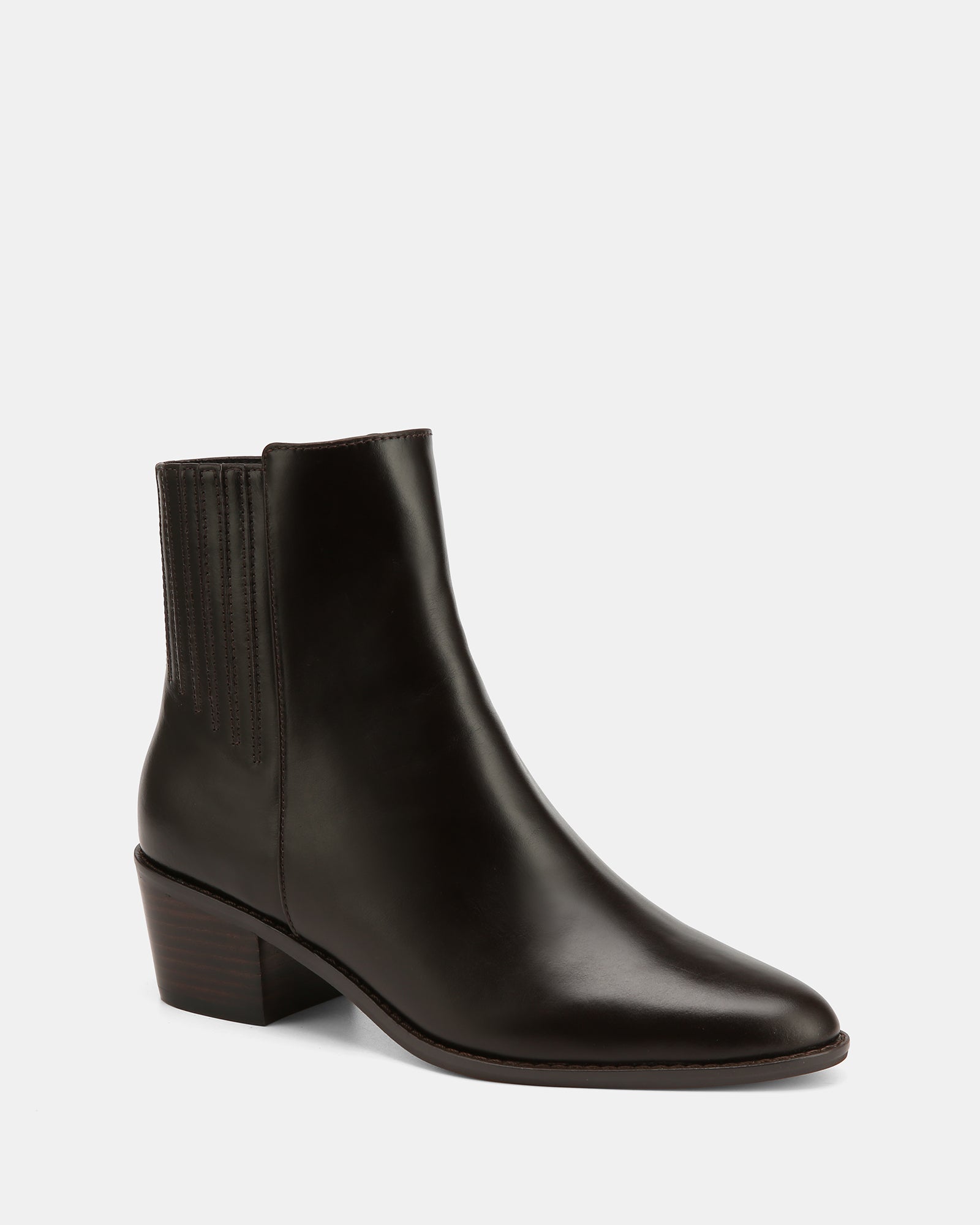 Jesse Dark Brown Leather Ankle Boot