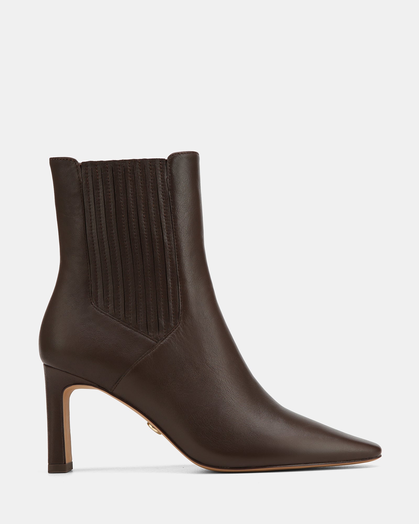 Natalie Dark Brown Pebble Leather Ankle Boot