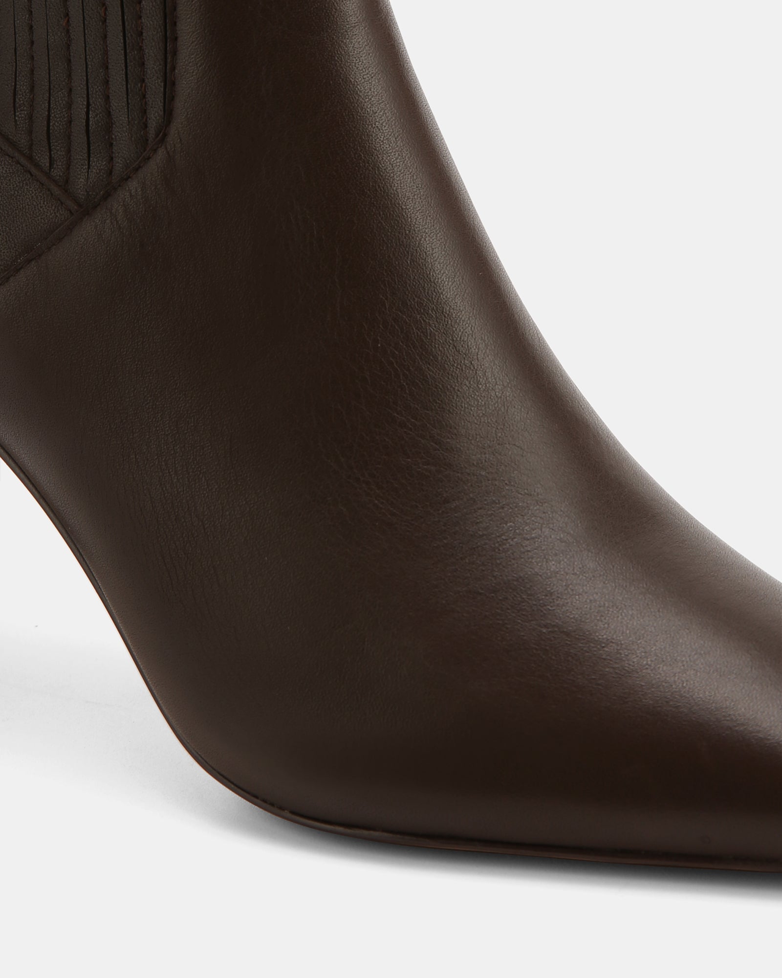 Natalie Dark Brown Pebble Leather Ankle Boot