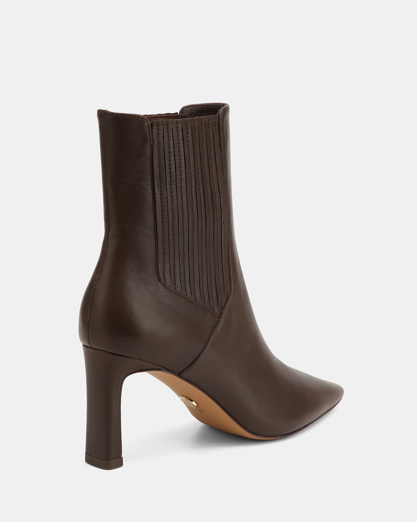 Natalie Dark Brown Pebble Leather Ankle Boot