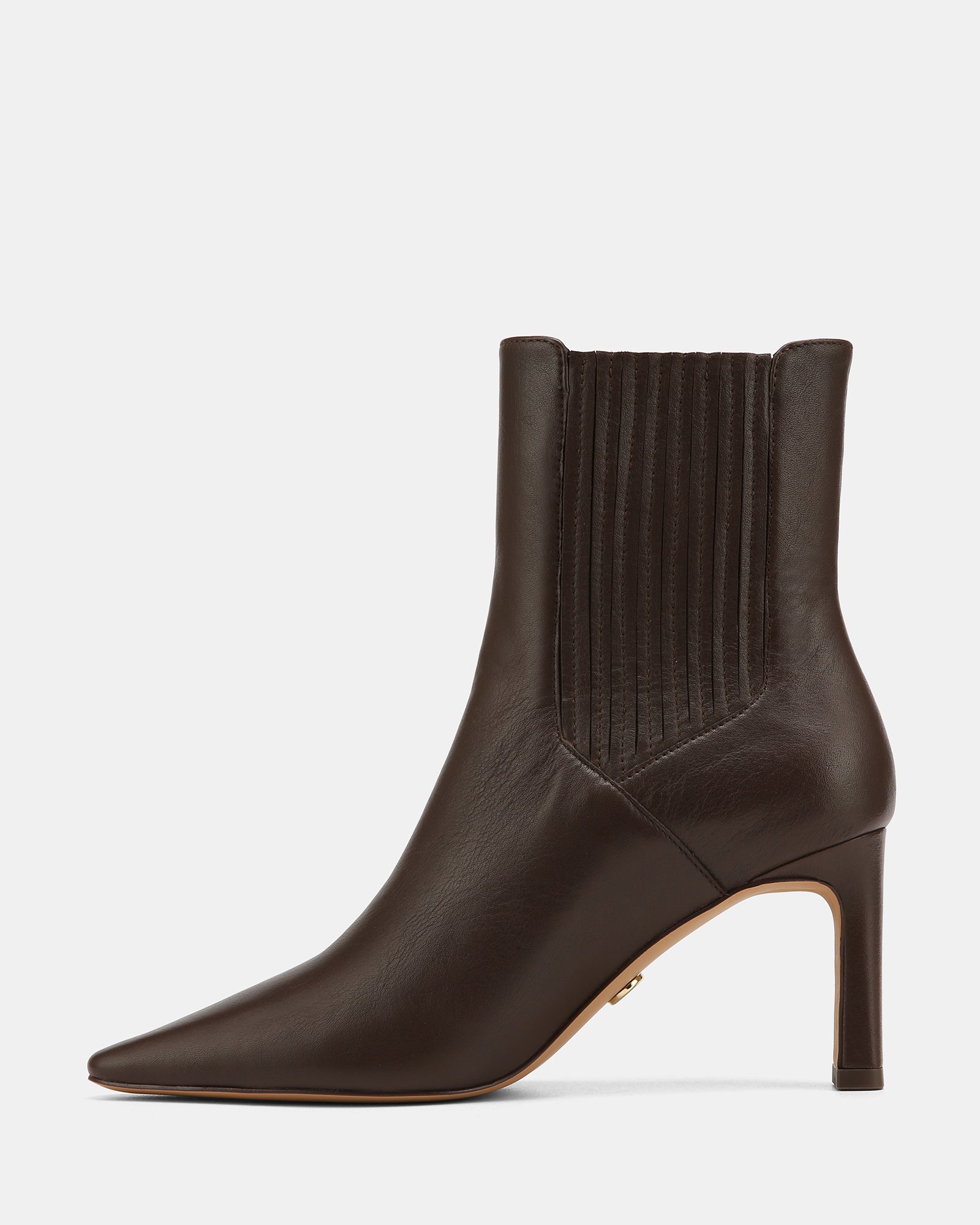 Natalie Dark Brown Pebble Leather Ankle Boot