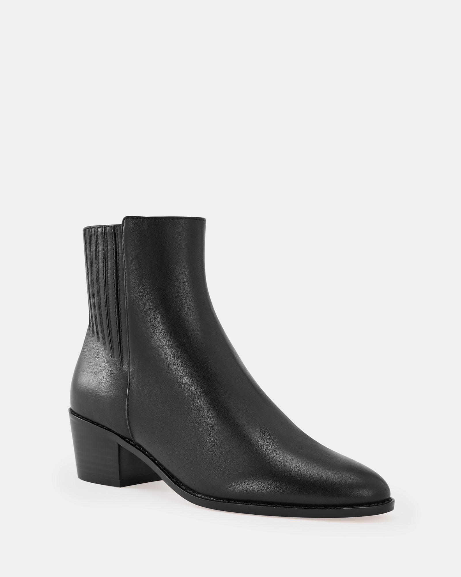 Jesse Black Leather Ankle Boot