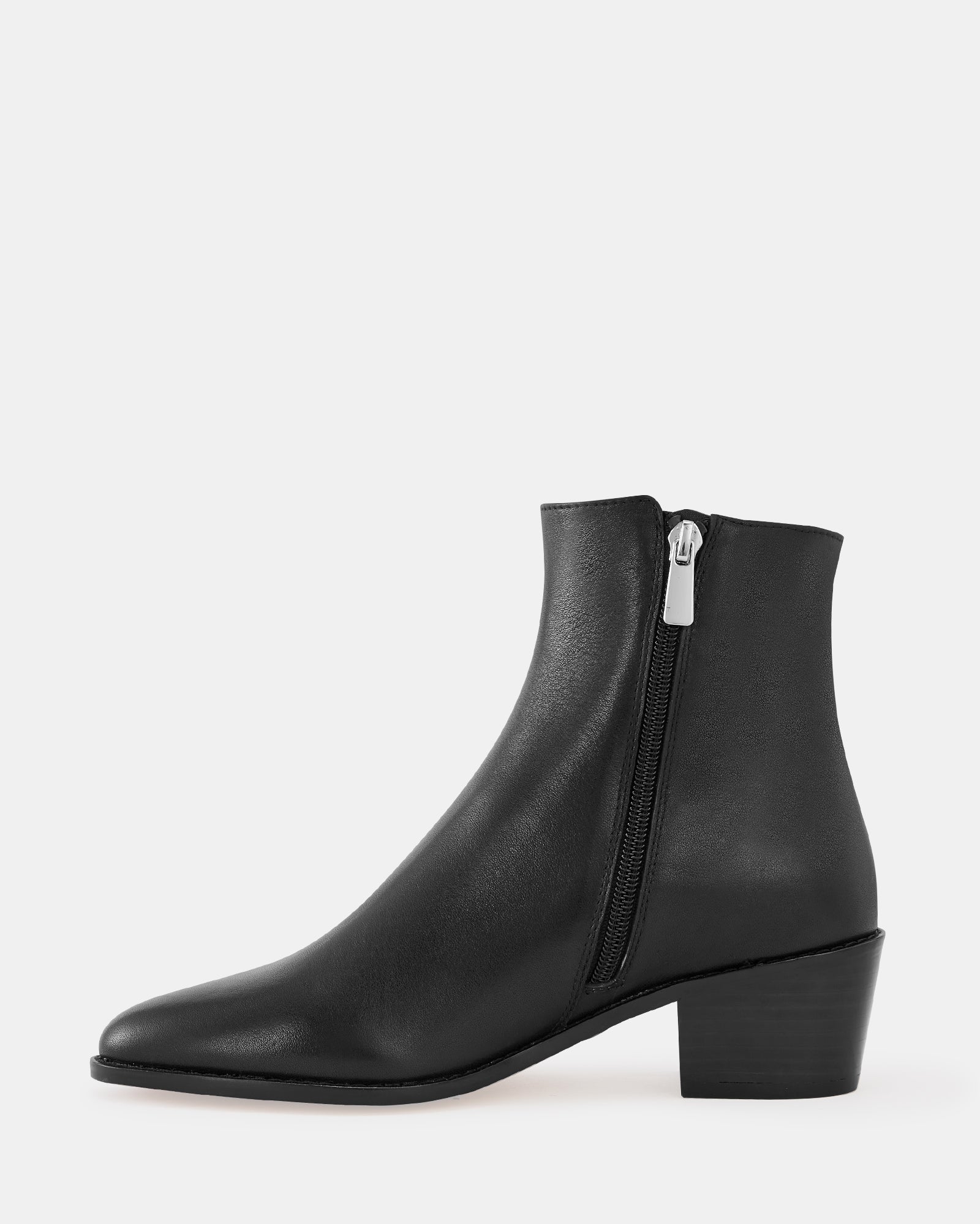Jesse Black Leather Ankle Boot
