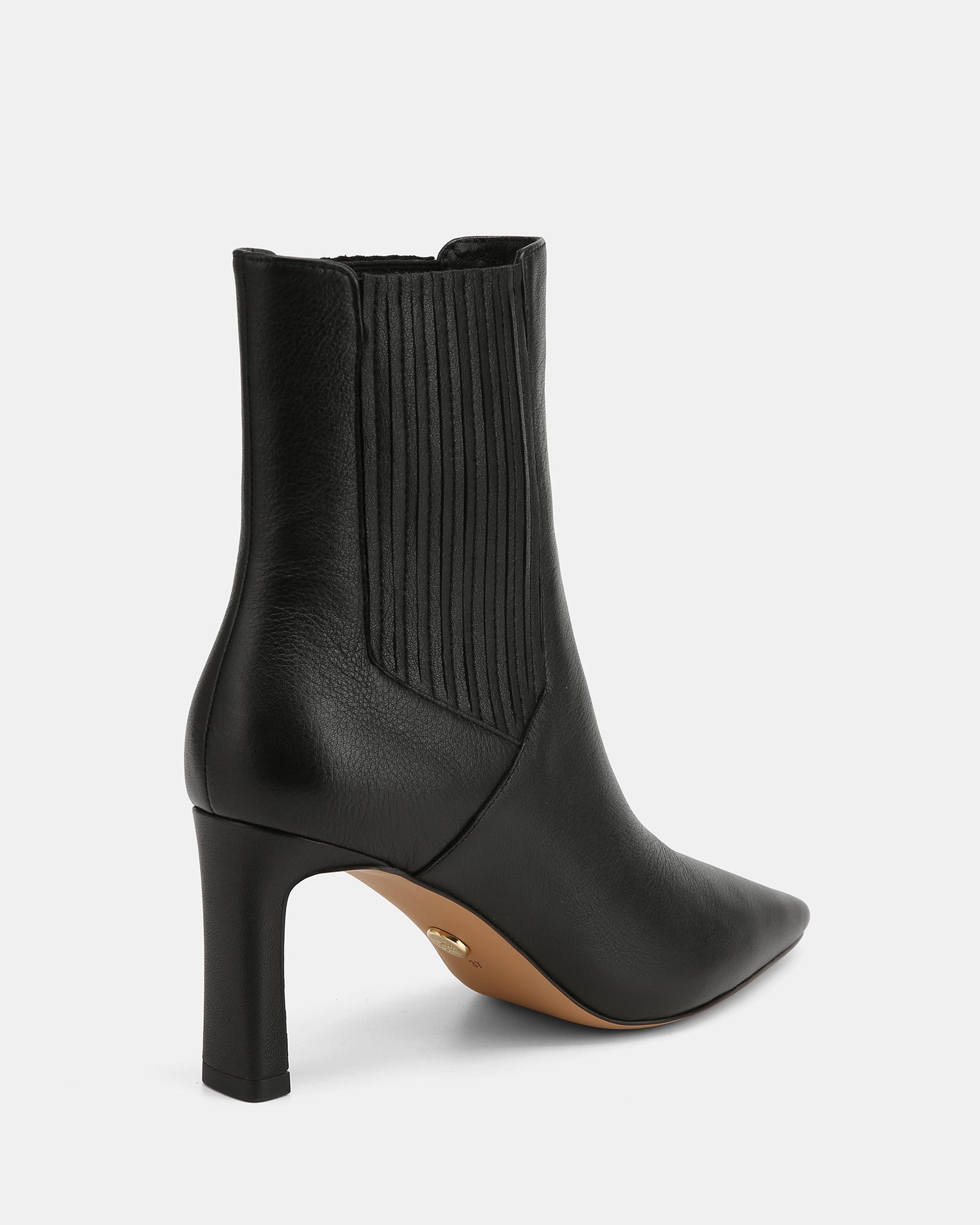 Natalie Black Leather Ankle Boot
