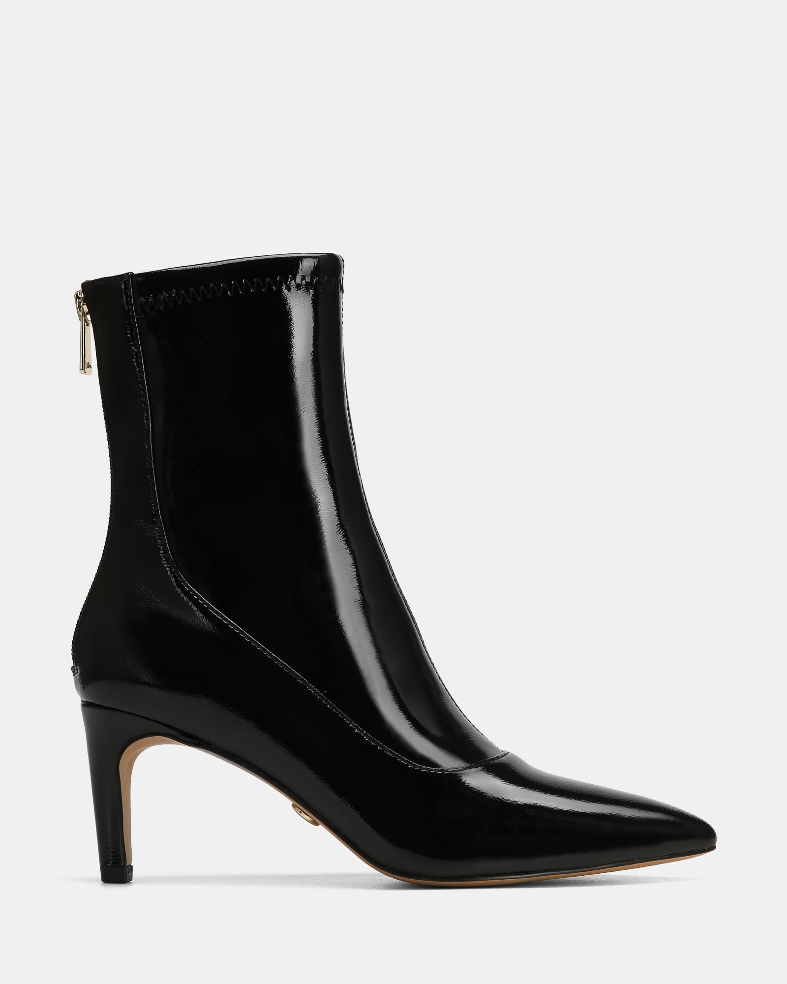 Felix Black Stretch Patent Leather Ankle Boot