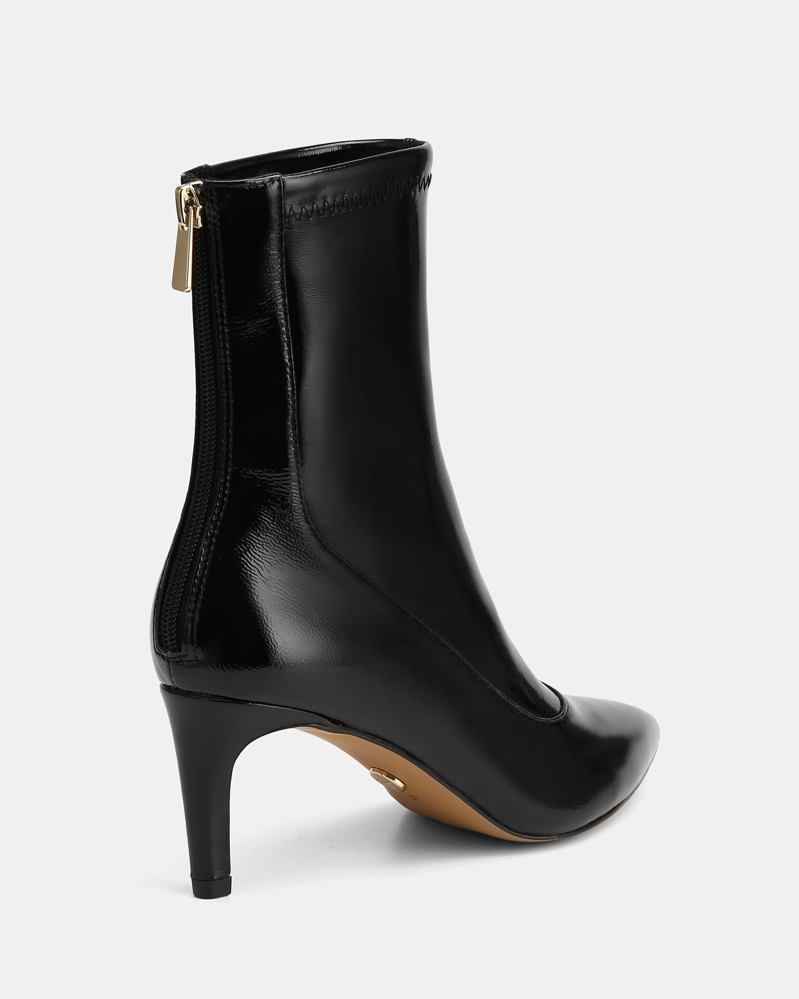 Felix Black Stretch Patent Leather Ankle Boot