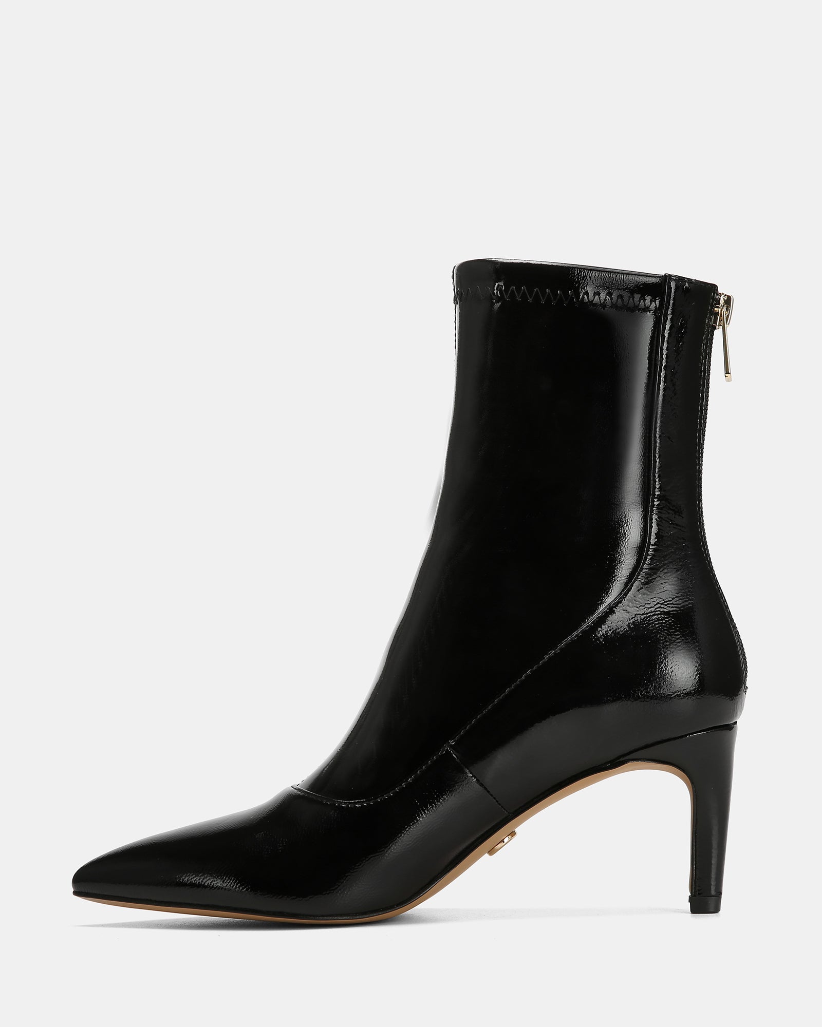 Felix Black Stretch Patent Leather Ankle Boot