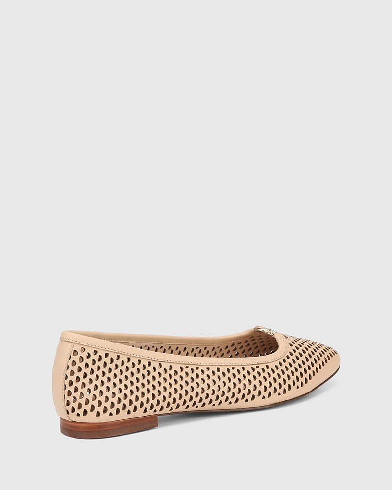 Aimle Sand Pebbled Leather Ballet Flat