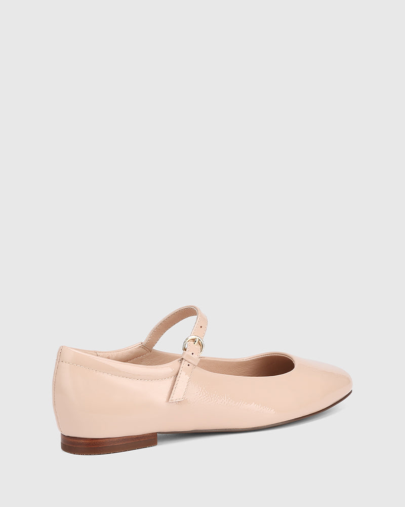 Aldari Ballet Pink Crinkle Patent Leather Mary Jane