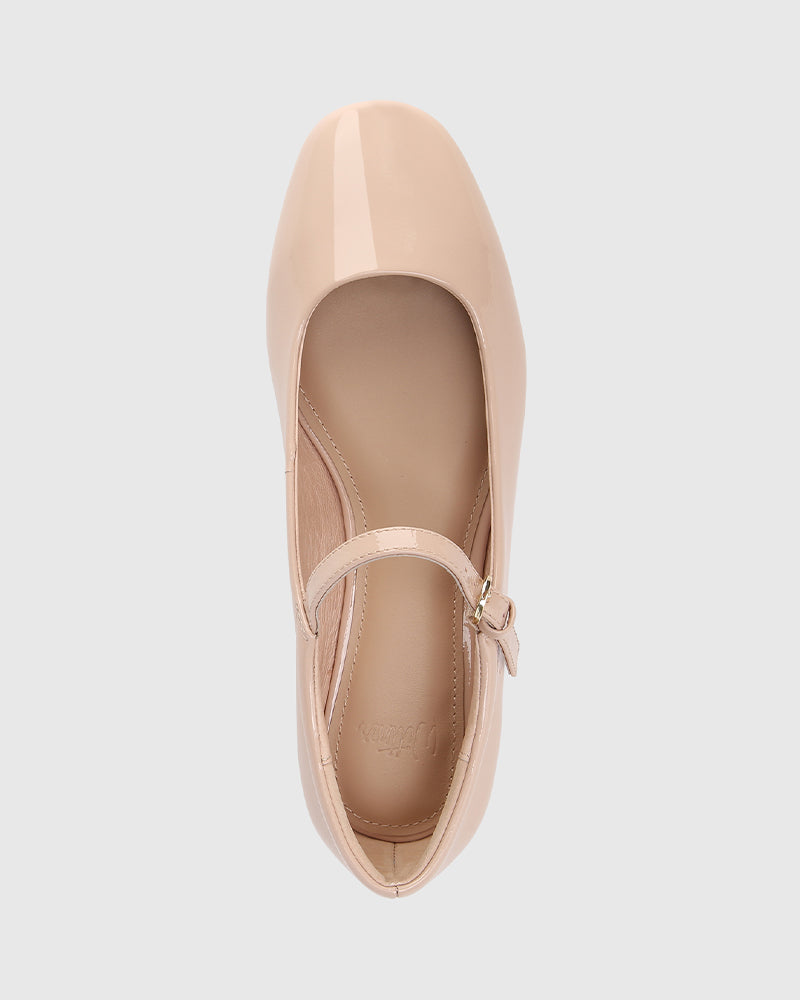 Aldari Ballet Pink Crinkle Patent Leather Mary Jane